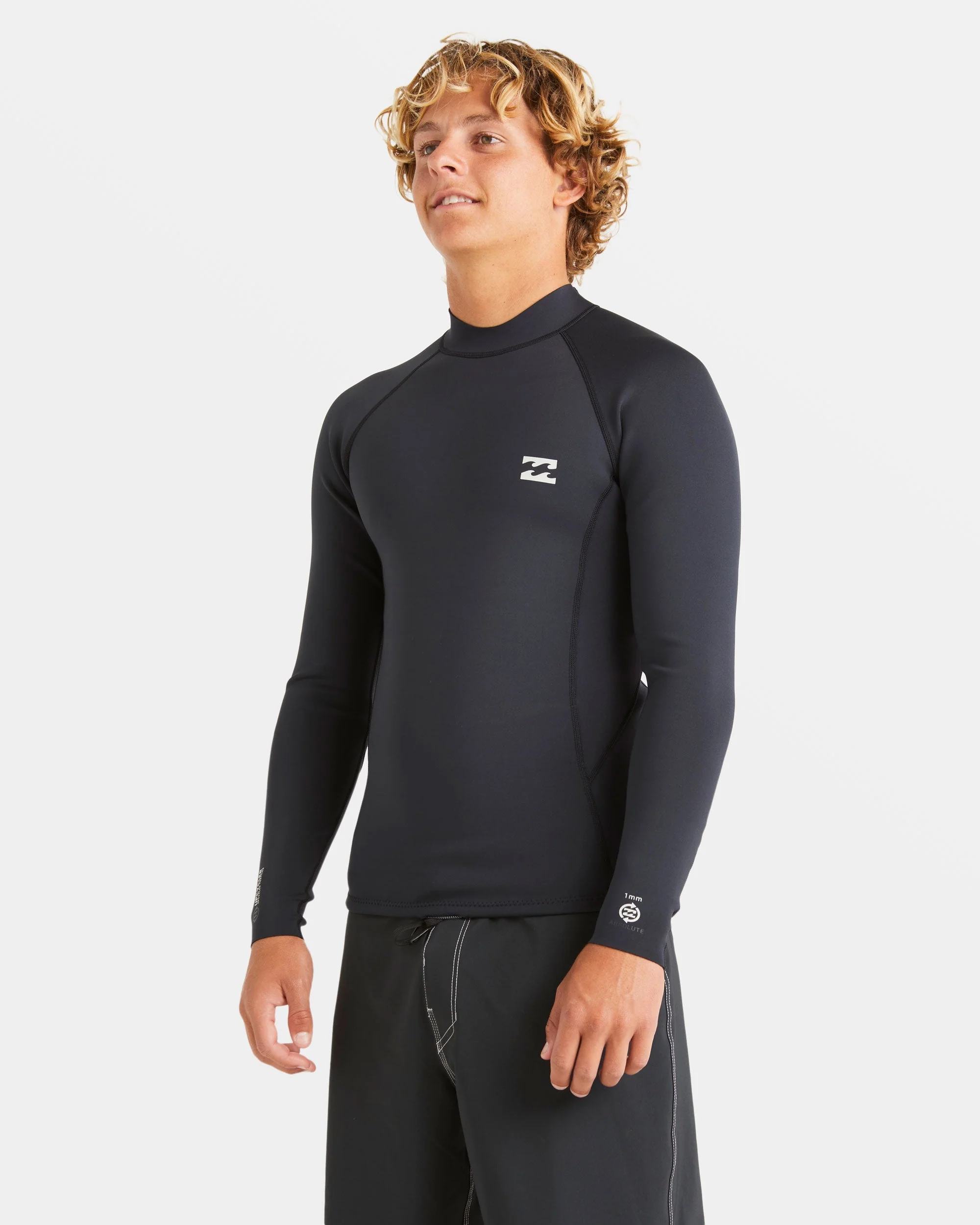 1/1mm Absolute Natural Upcycler Flatlock Back Zip Wetsuit Jacket - Black - Image 3