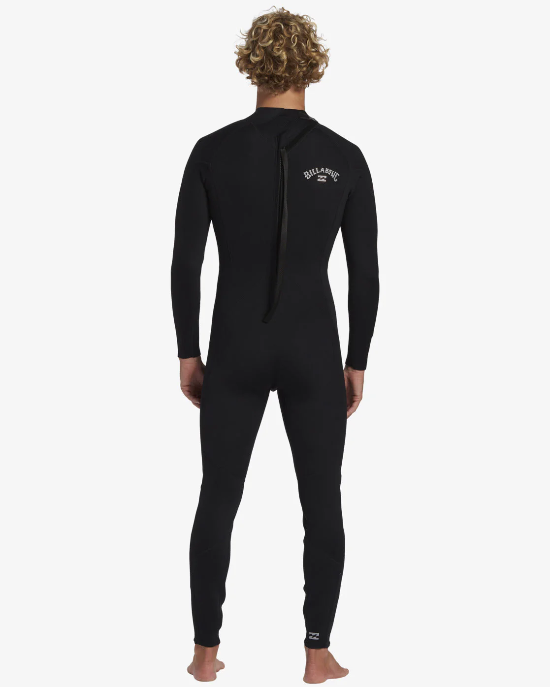3/2mm Foil Flatlock Back Zip Wetsuit - Black - Image 3