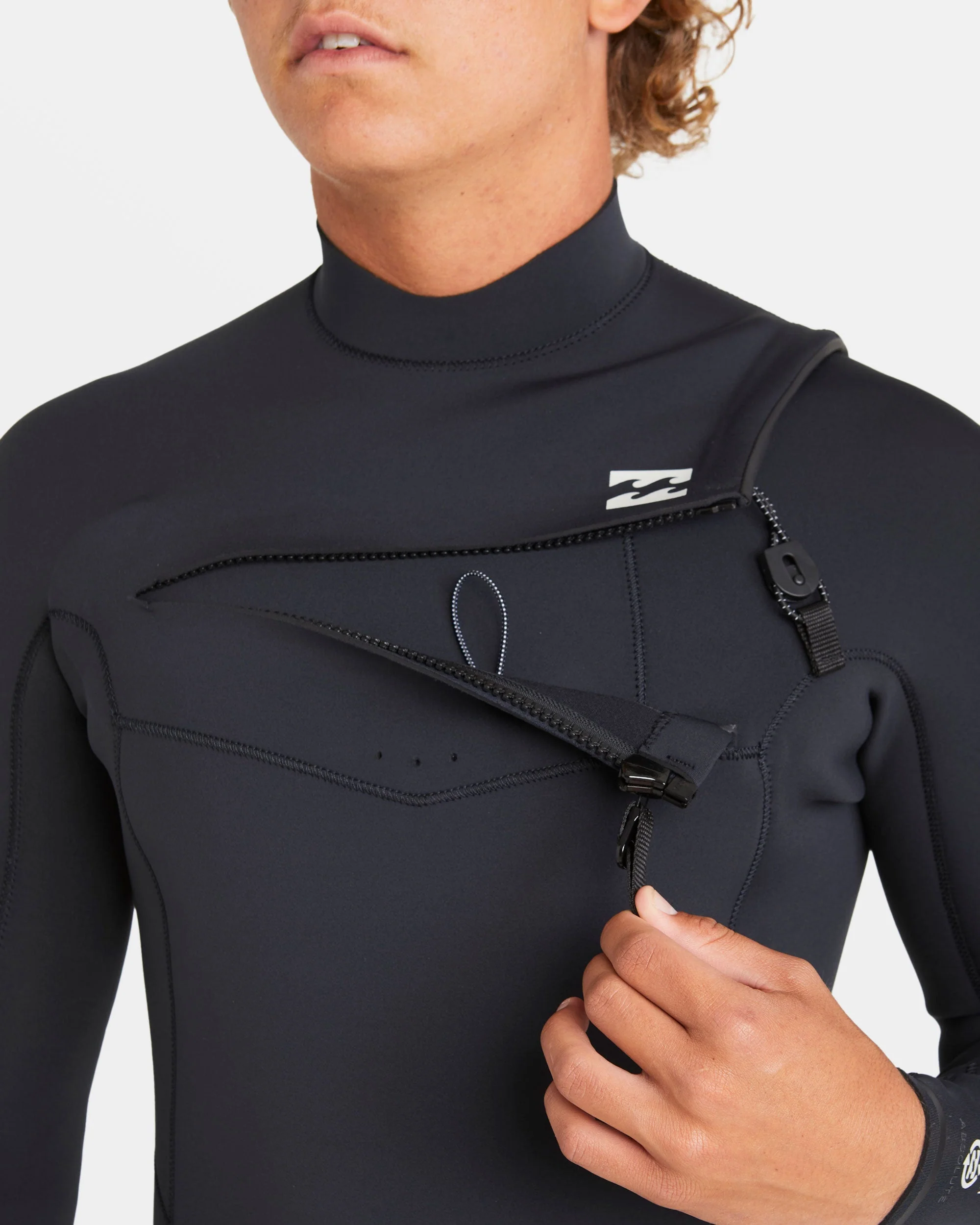 2/2mm Absolute Natural Upcycler GBS Chest Zip Long Sleeve Springsuit - Black - Image 3