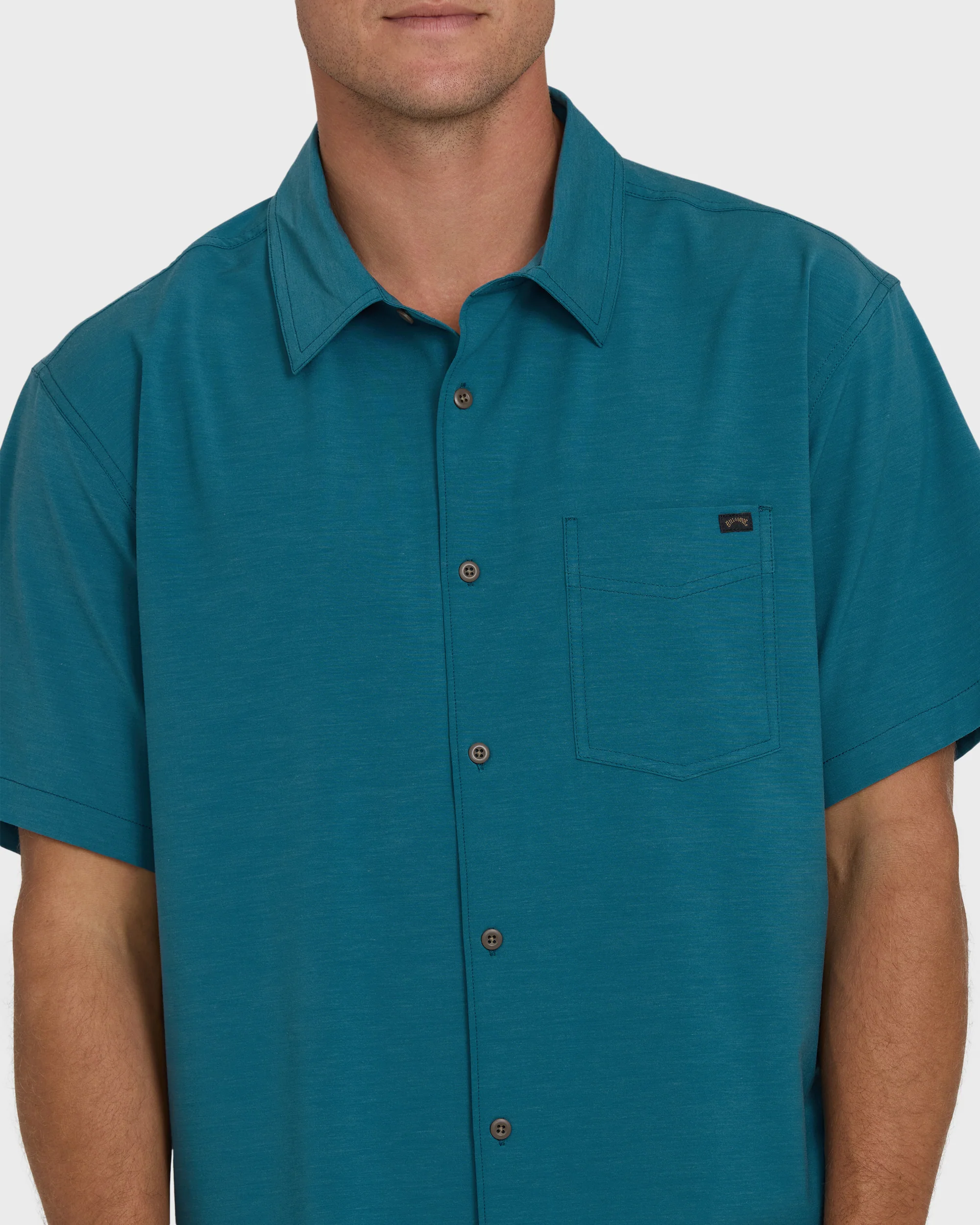 A/Div Surftrek Transit Short Sleeve Woven Shirt - Tropical Teal - Image 5
