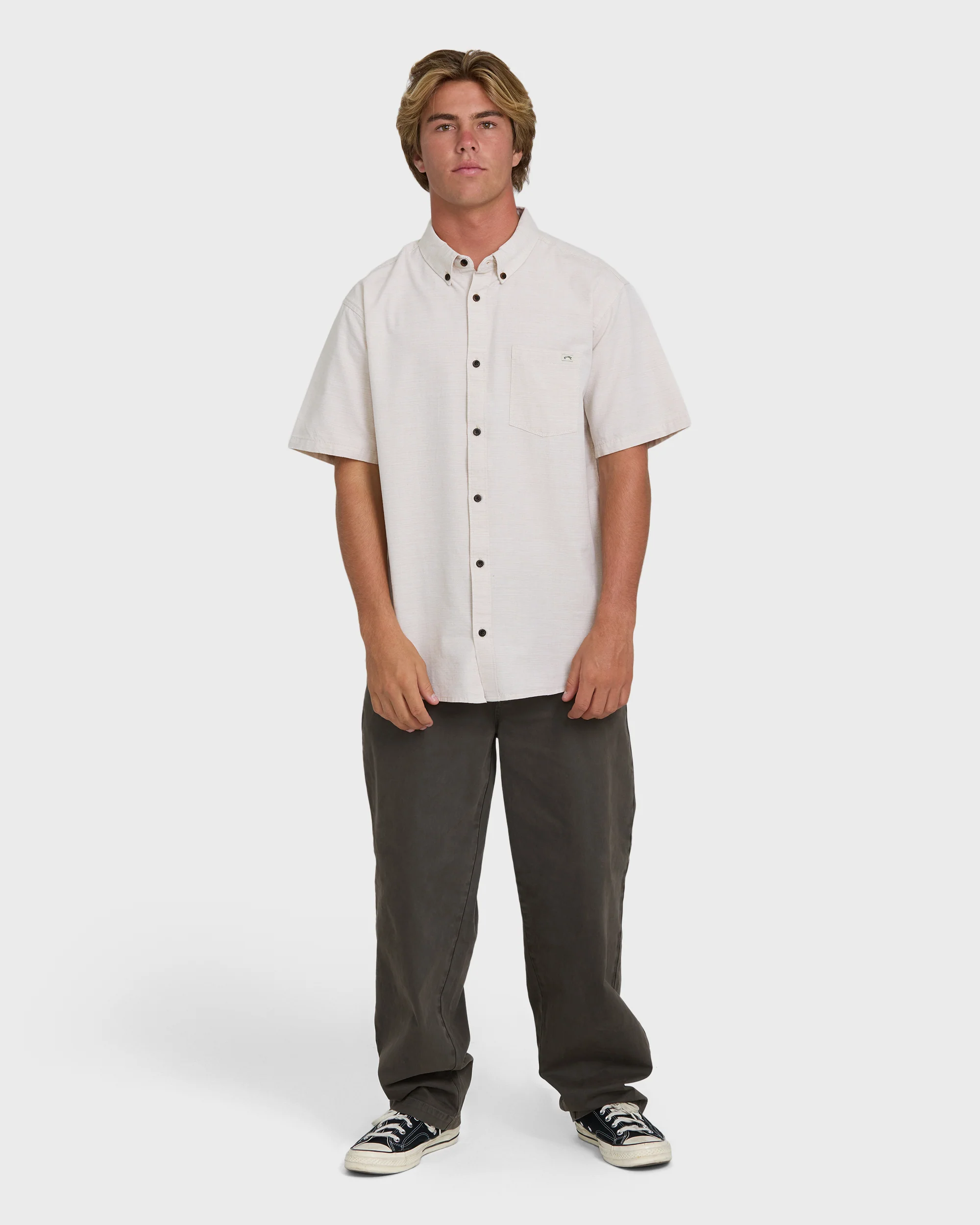 All Day Short Sleeve Woven Shirt - Khaki - Image 4