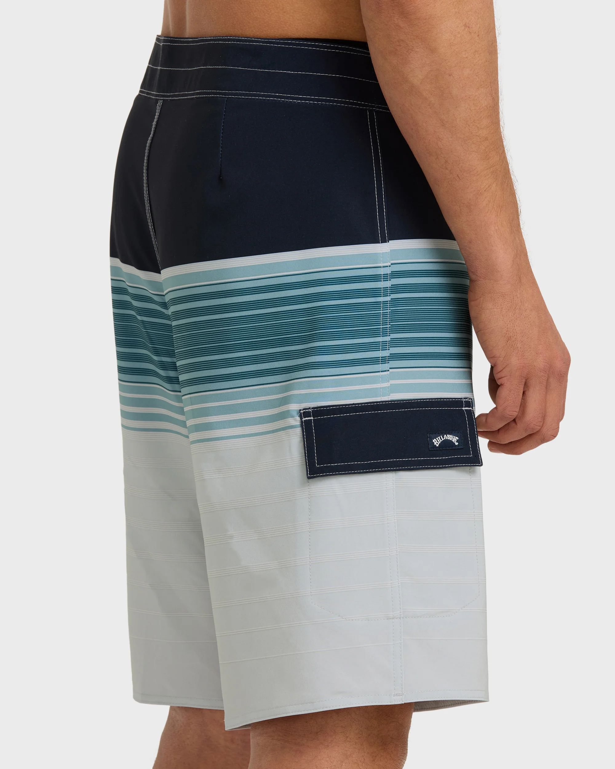 All Day Stripe Pro Performance 20" Boardshorts - Washed Blue - Image 6