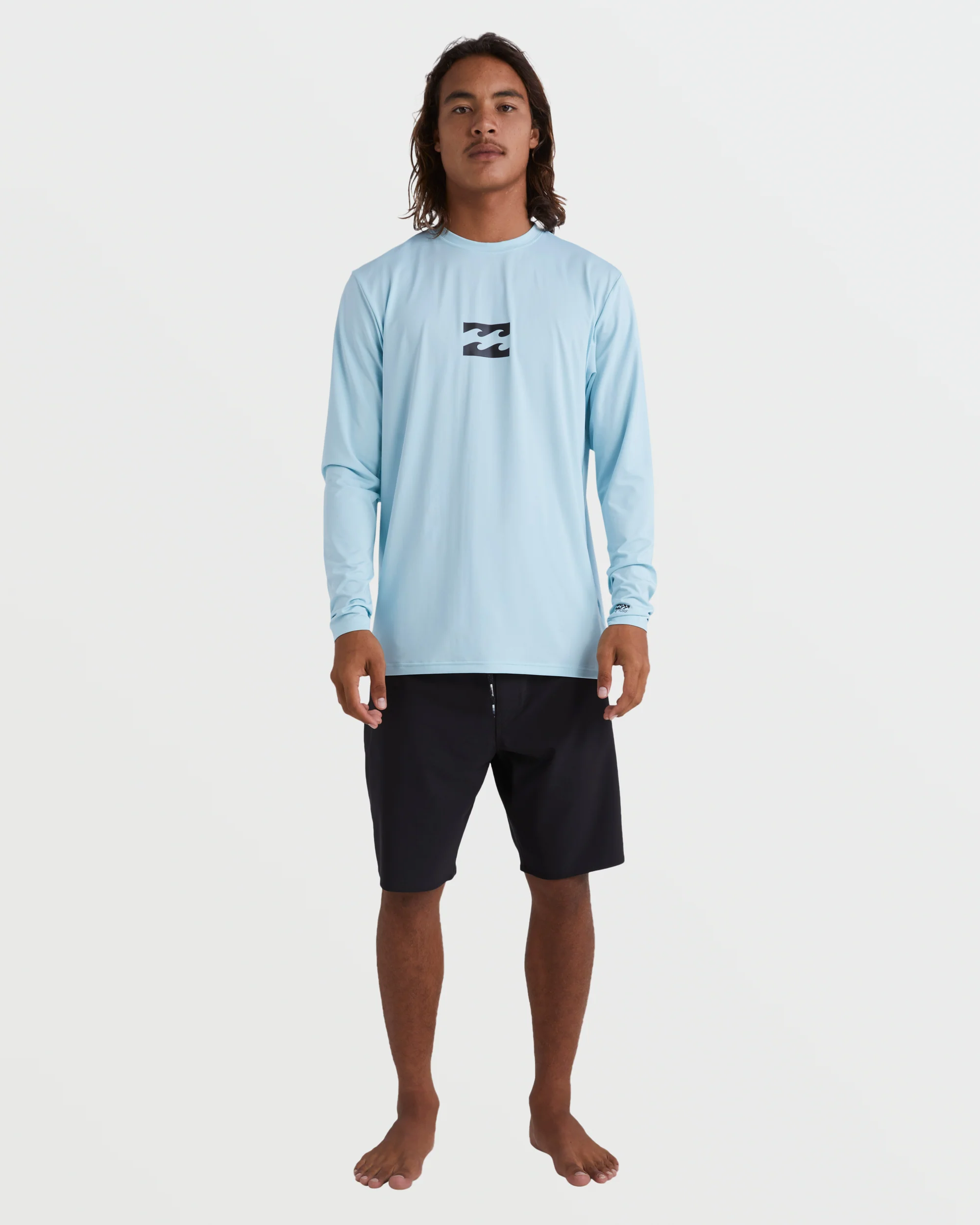 All Day Wave Loose Fit Long Sleeve Surf Tee - Coastal Blue - Image 4