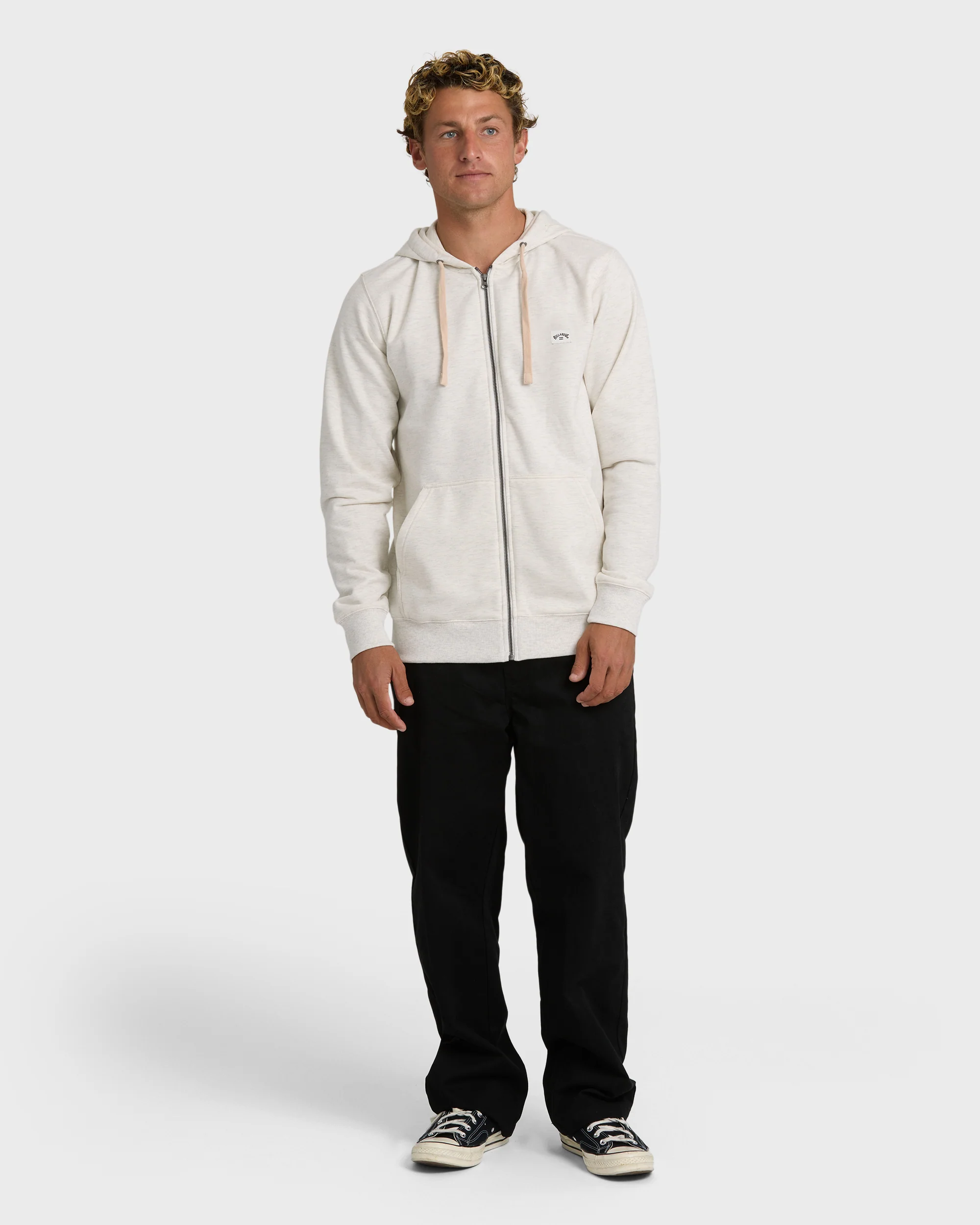 All Day Zip Front Hoodie - Oatmeal Heather. - Image 4