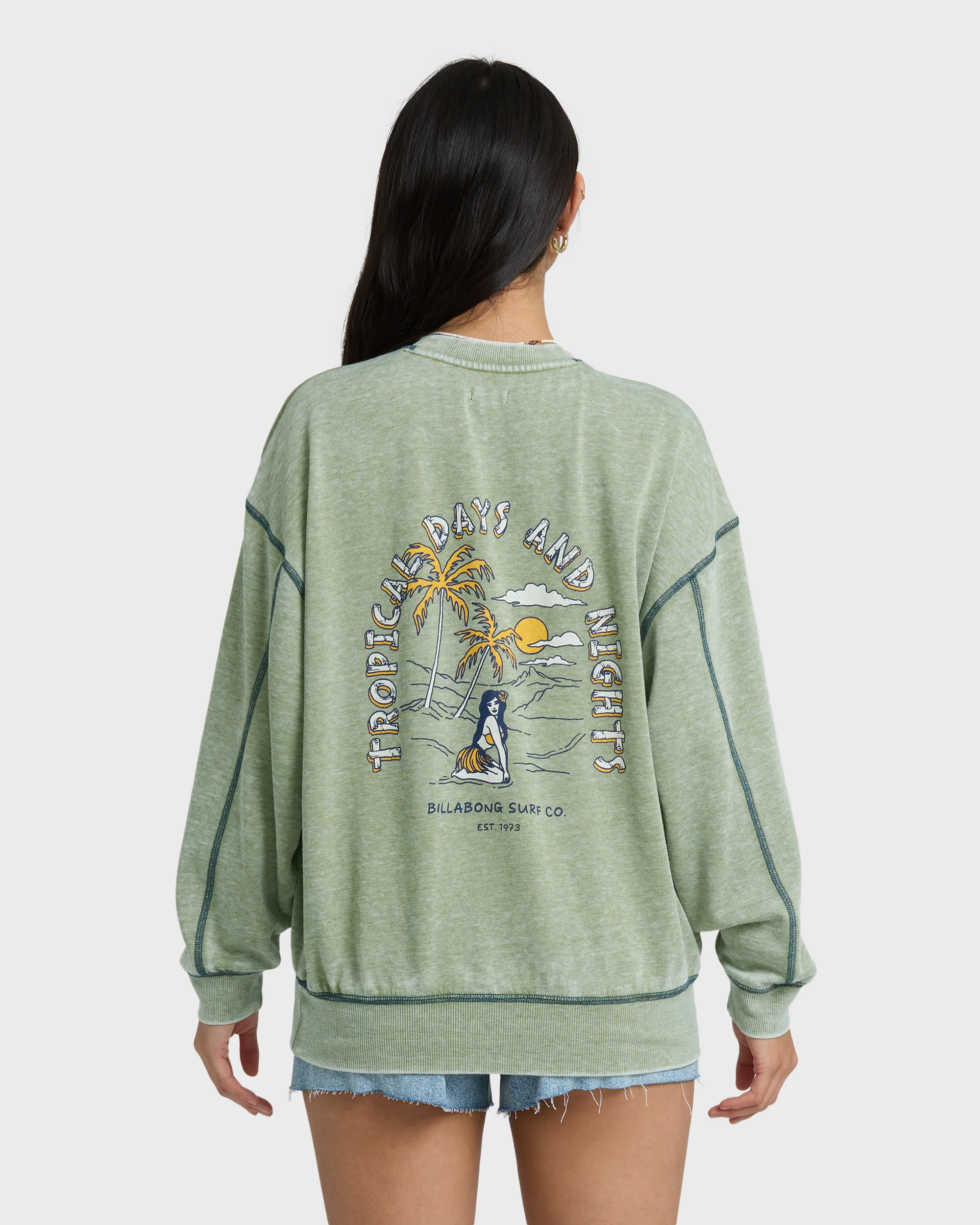 All The Days Kendal Crewneck Sweatshirt - Dark Olive - Image 2
