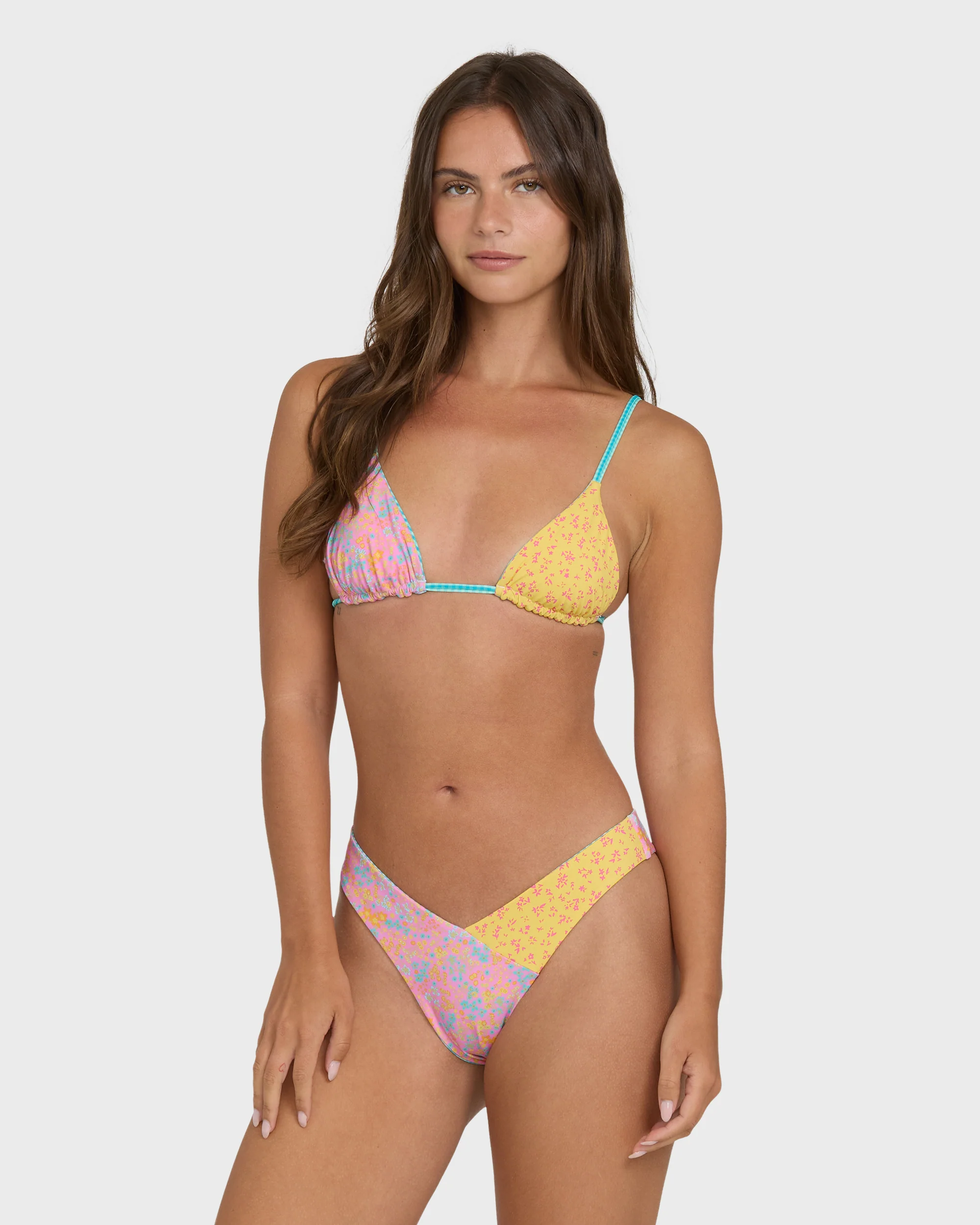 Babe Alert Reversible Mini Slide Triangle Bikini Top - Agave - Image 3