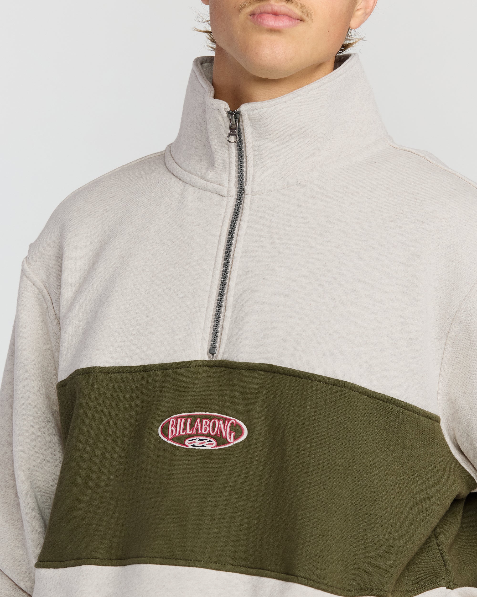 Bad Dog 3/4 Zip Mockneck Sweatshirt - Sand Htr - Image 4