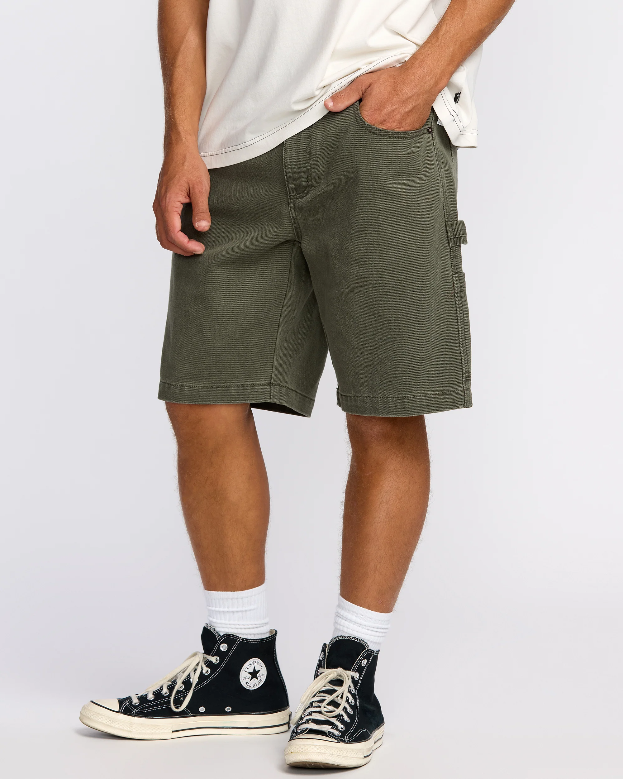 Bad Dog 21" Workwear Shorts - Dark Military - Image 4