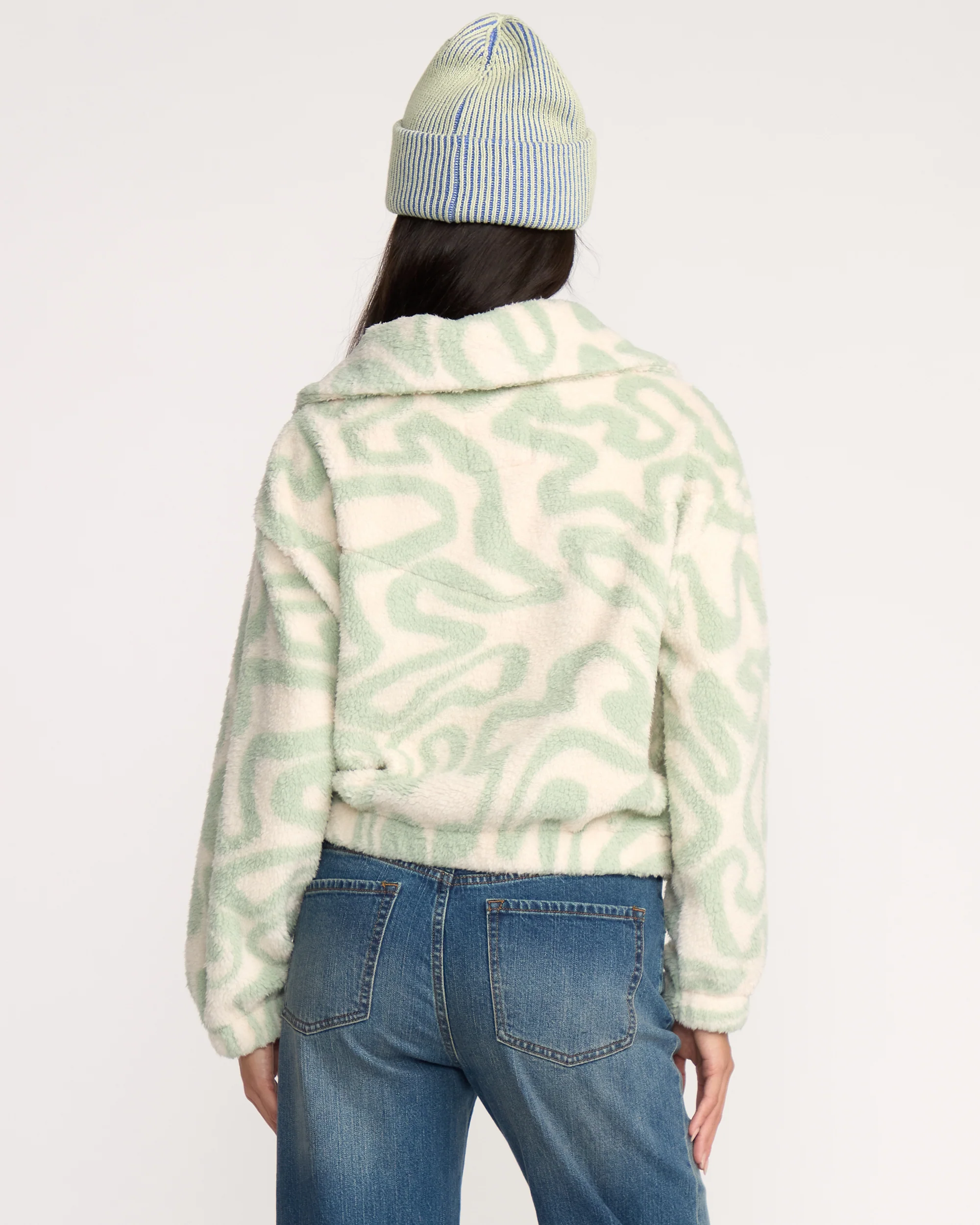 A/Div Barra Half Zip Sherpa Fleece - Green Haze - Image 5
