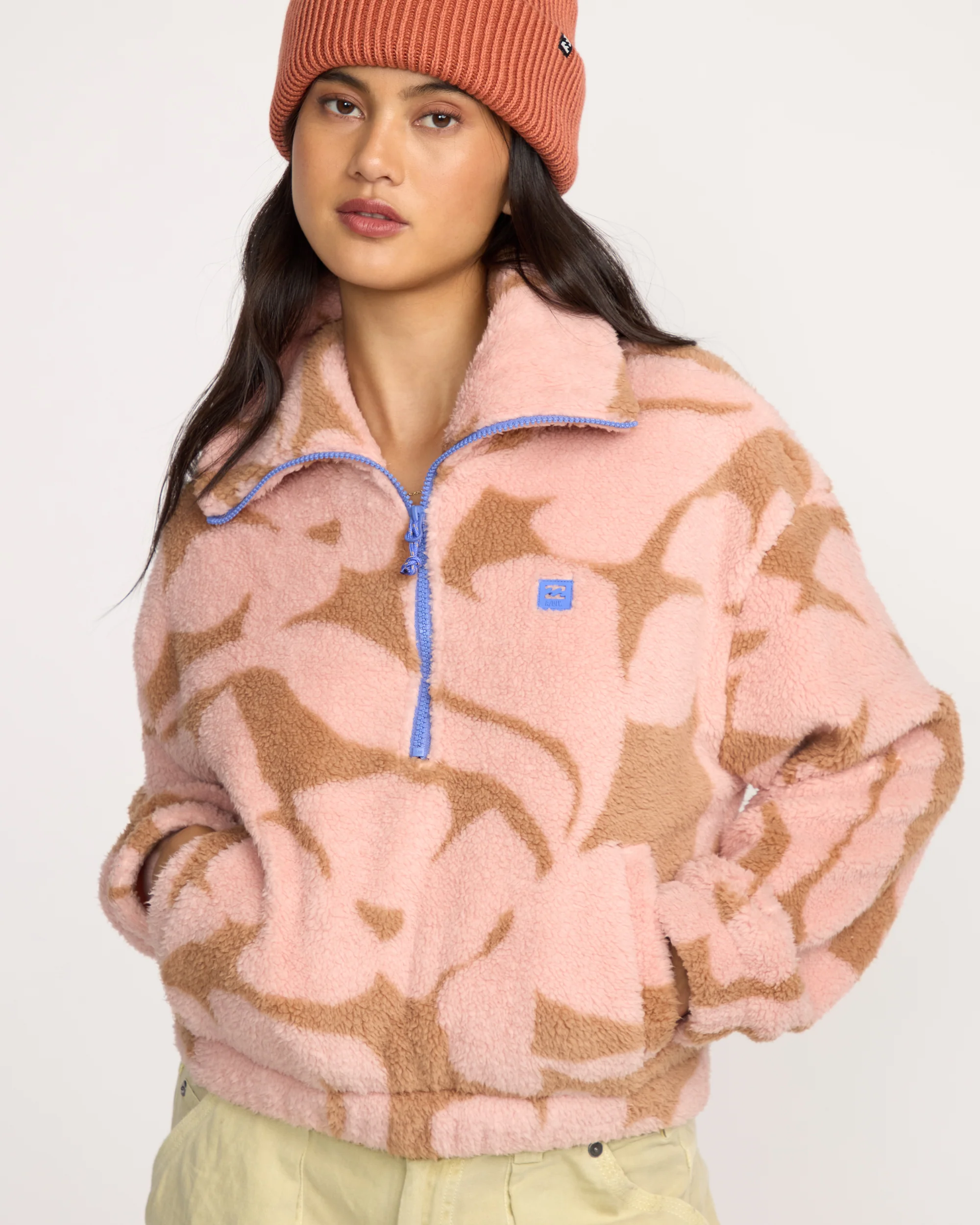 A/Div Barra Half Zip Sherpa Fleece - Rose Brown - Image 4