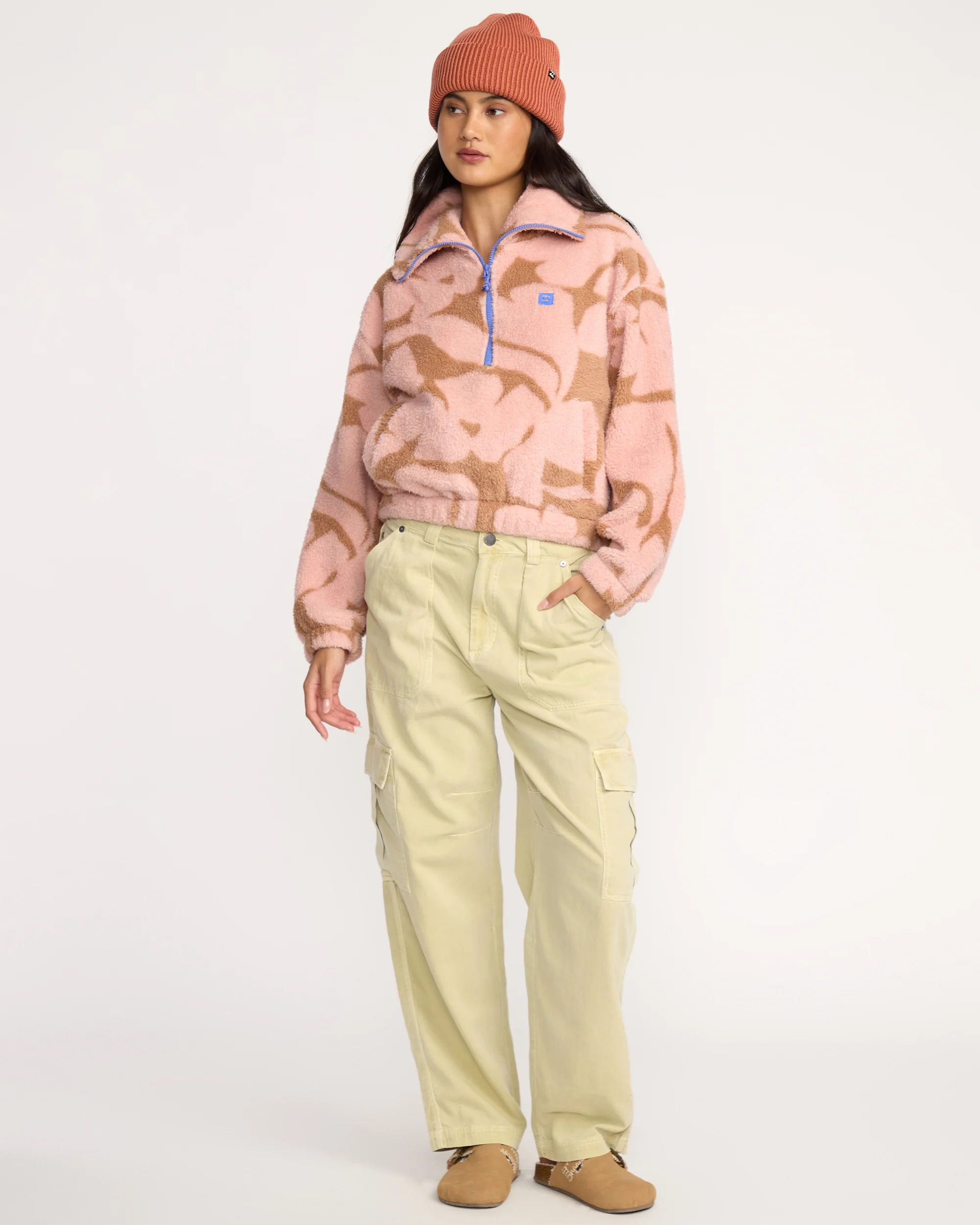 A/Div Barra Half Zip Sherpa Fleece - Rose Brown - Image 5