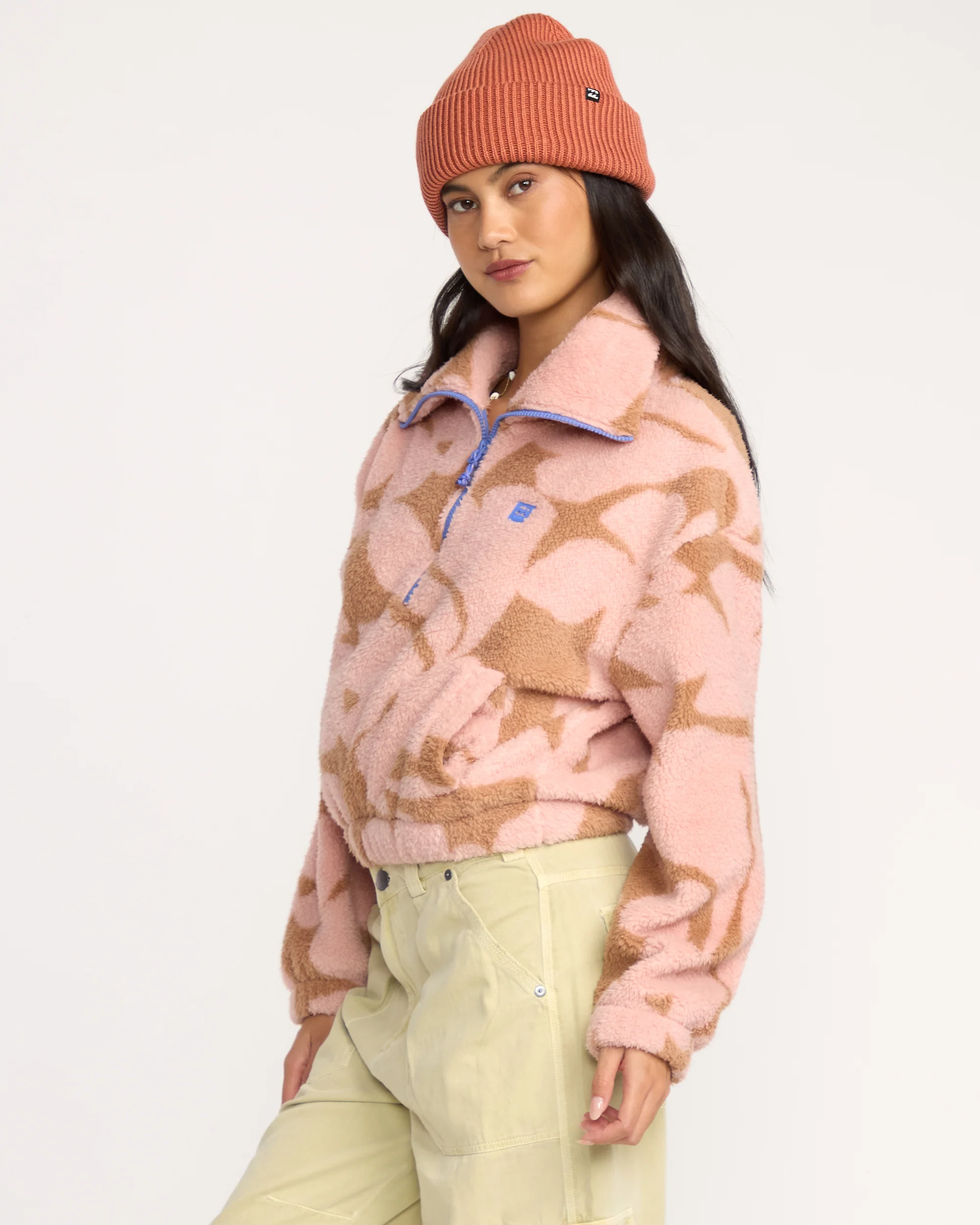 A/Div Barra Half Zip Sherpa Fleece - Rose Brown - Image 6