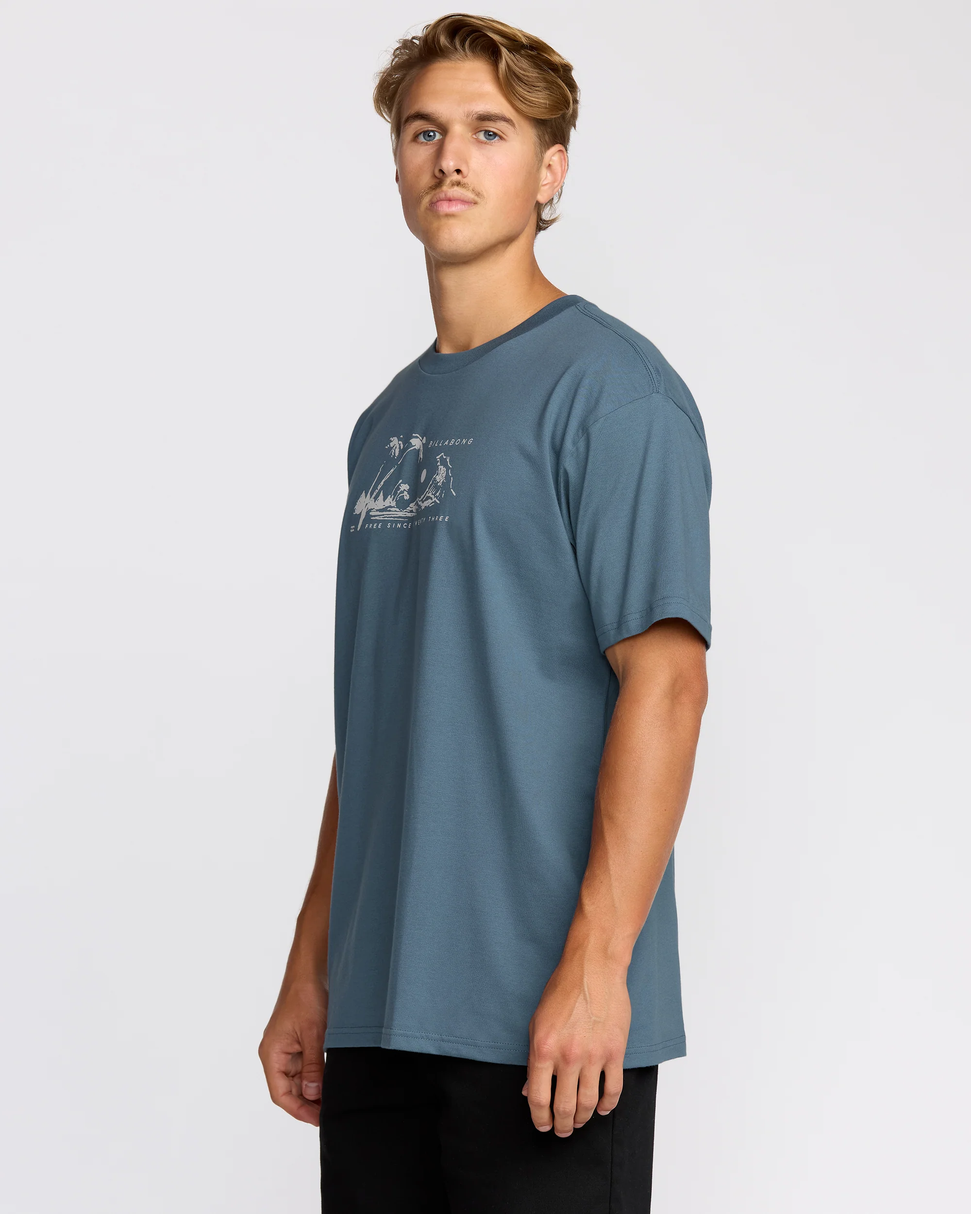 Beach Club Premium Short Sleeve T-Shirt - Steel Blue - Image 3