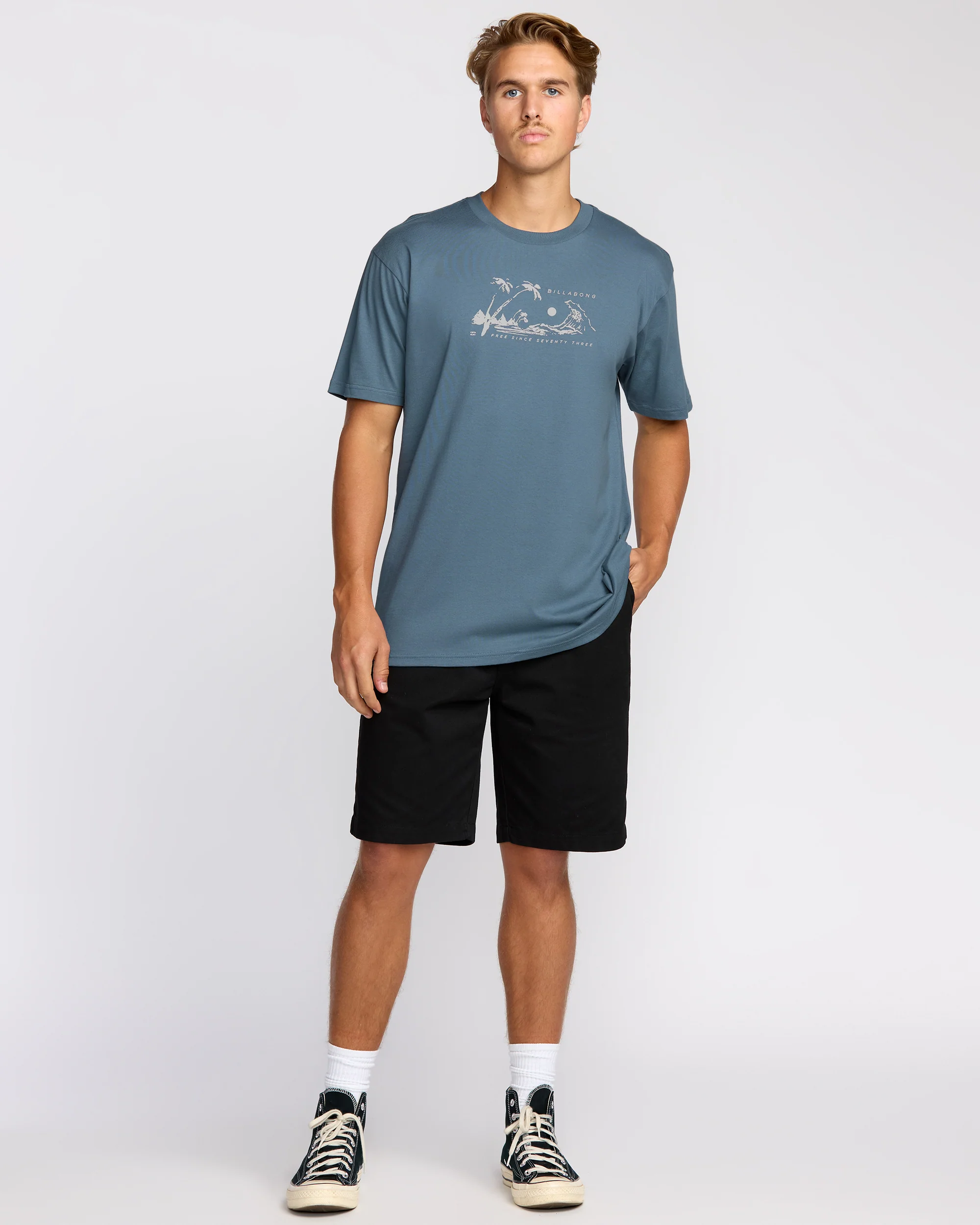 Beach Club Premium Short Sleeve T-Shirt - Steel Blue - Image 4