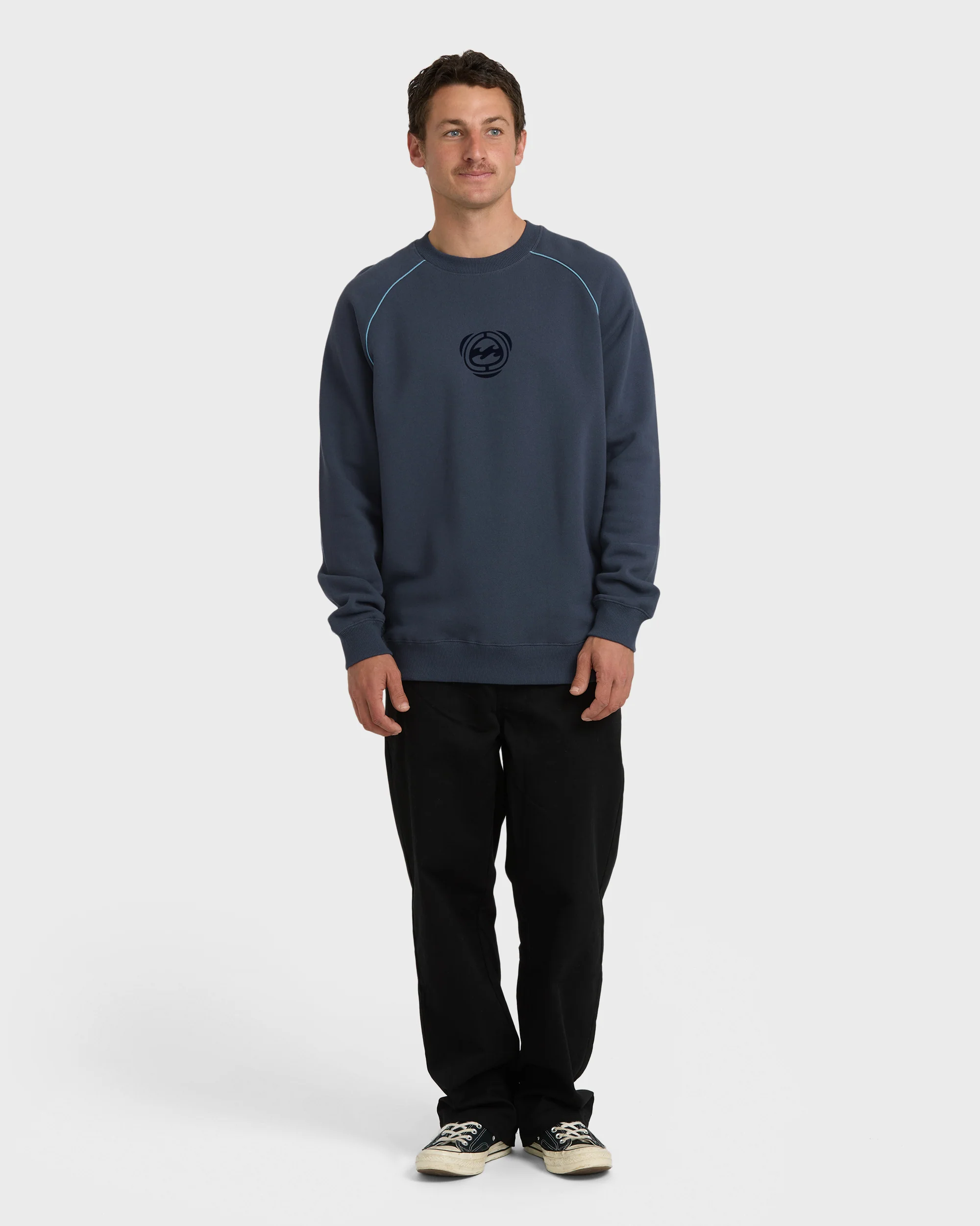 Bio Fleece Crewneck Sweatshirt - Vintage Navy - Image 3