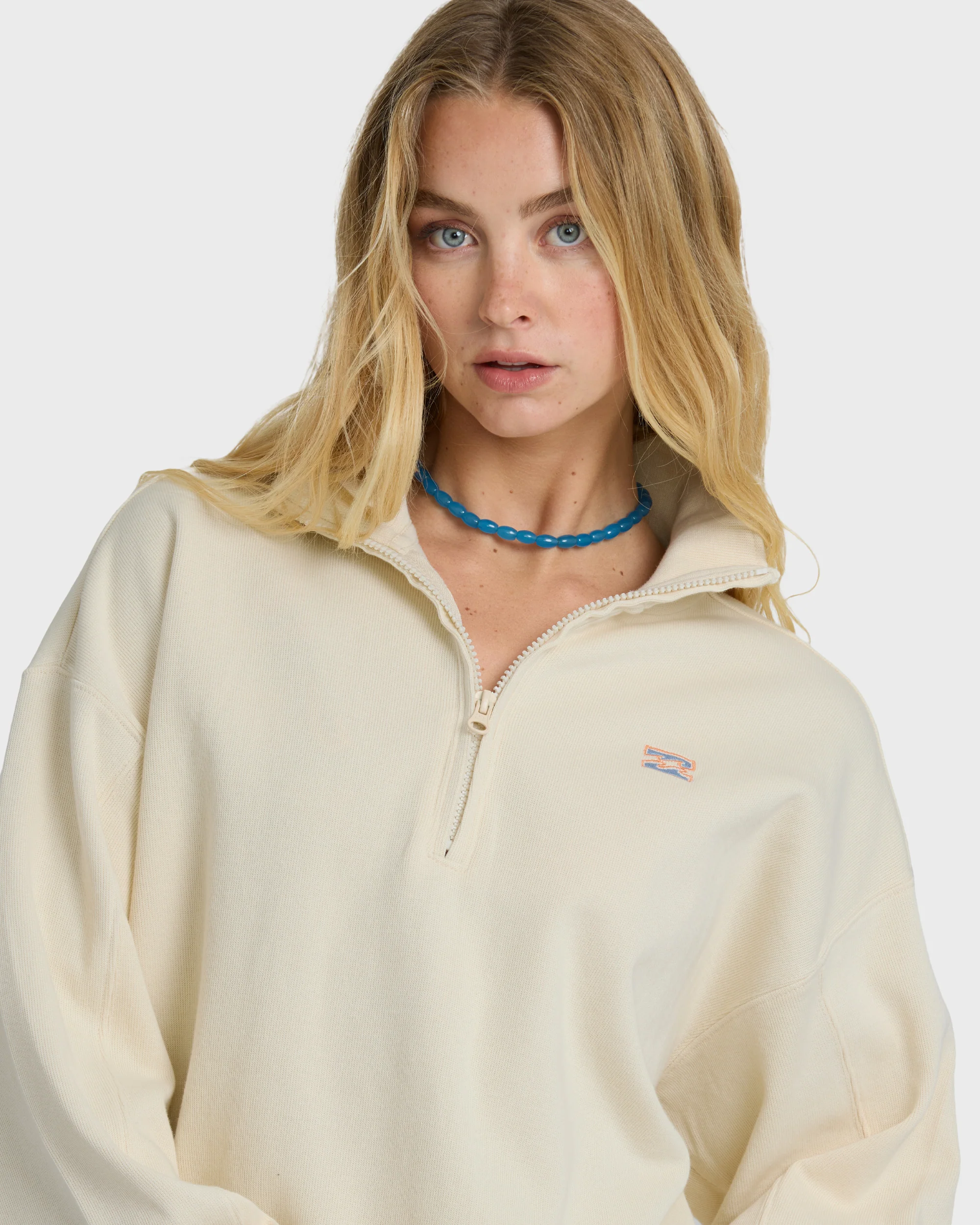 Classic Feels Half Zip Pullover Sweatshirt - White Cap - Image 4