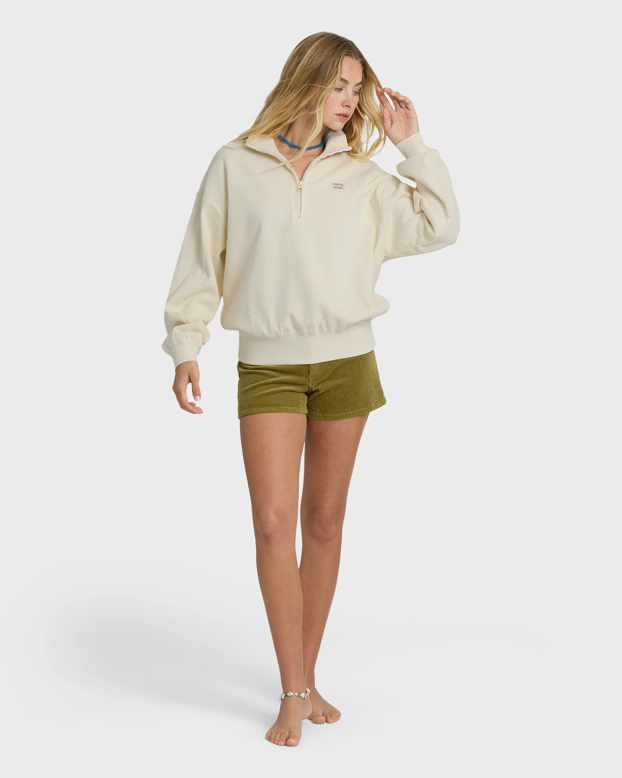 Classic Feels Half Zip Pullover Sweatshirt - White Cap - Image 5