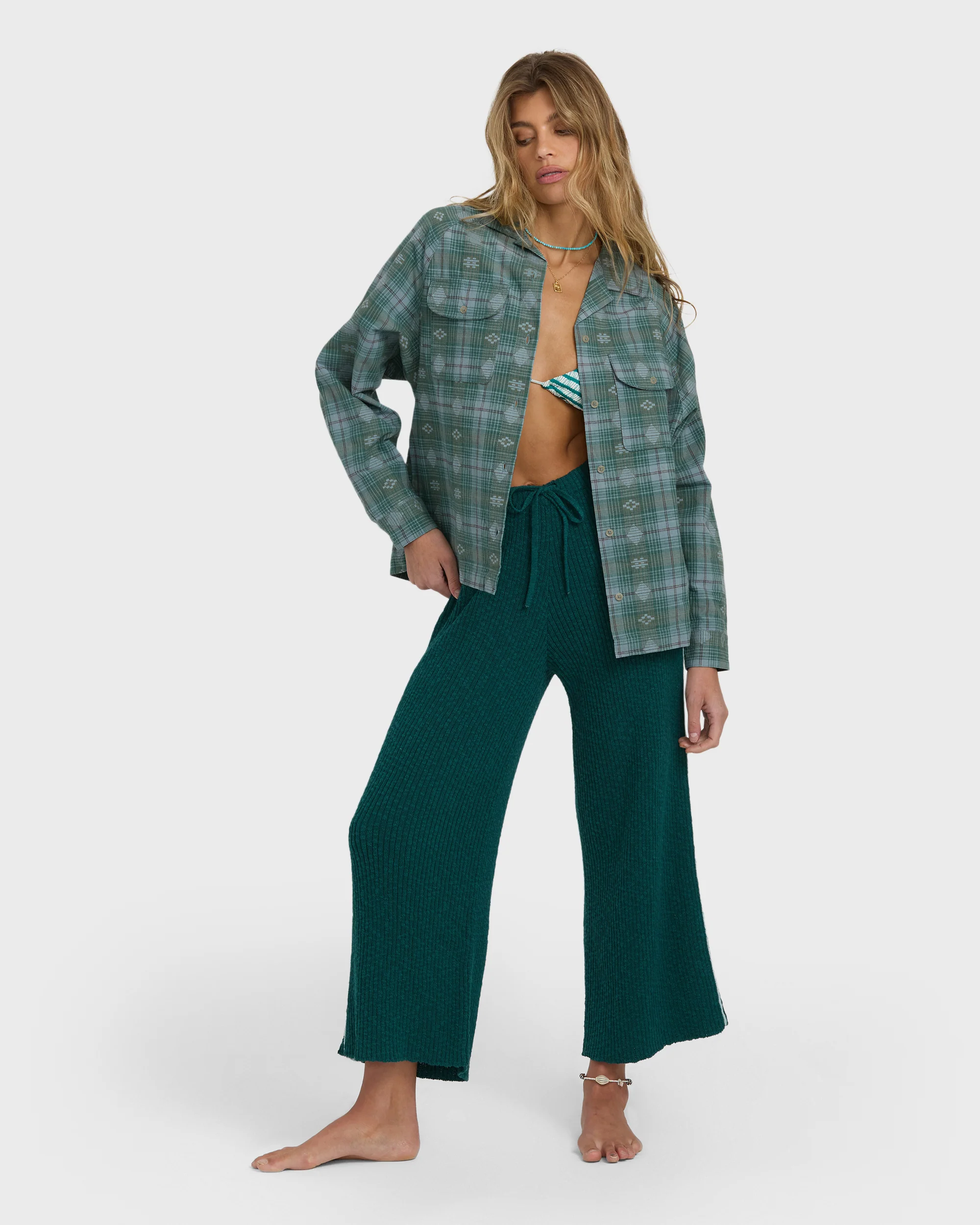 Coastal Breeze Long Sleeve Shirt - Mineral Blue - Image 4