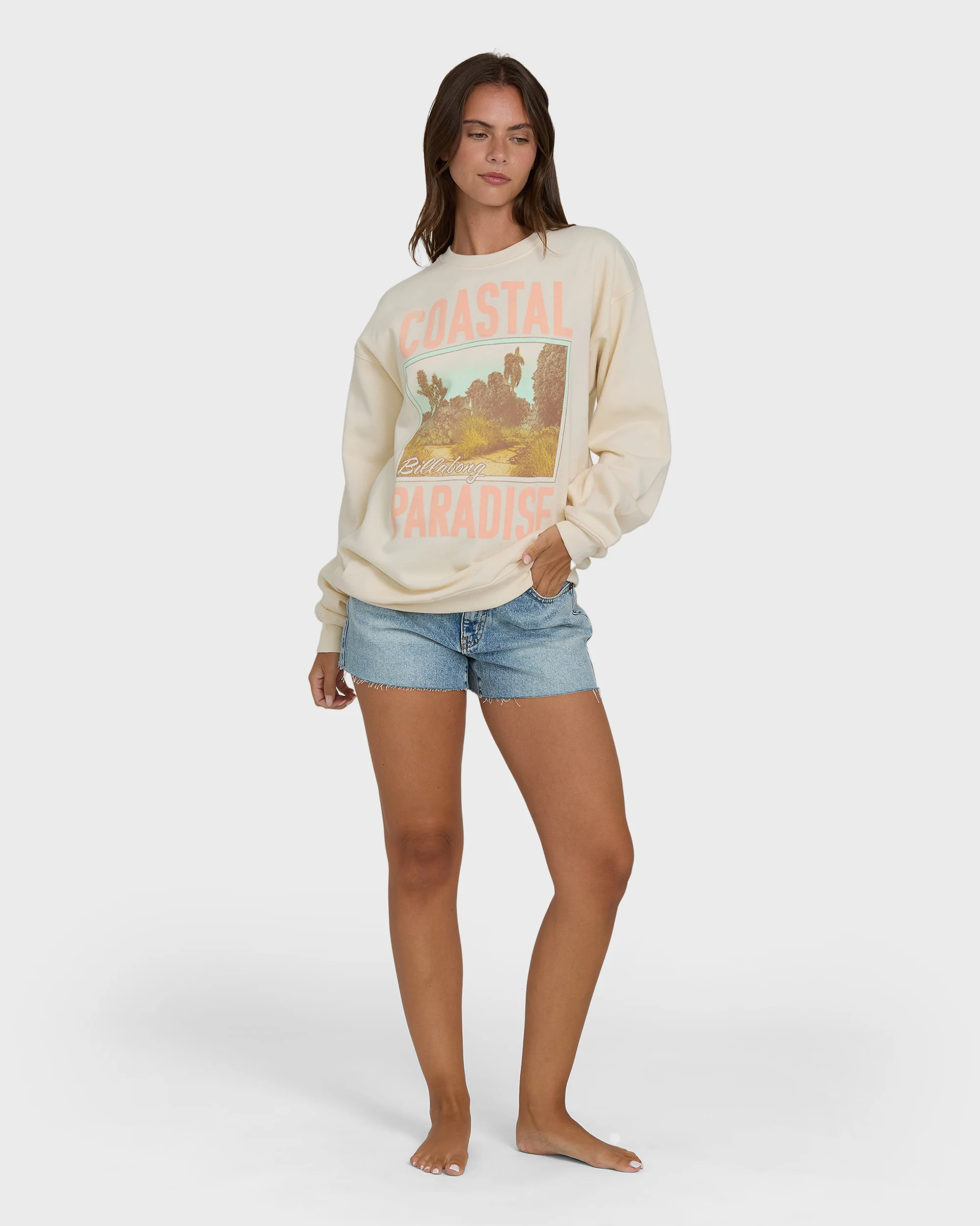 Coastal Paradise Crewneck Sweatshirt - White Cap - Image 4