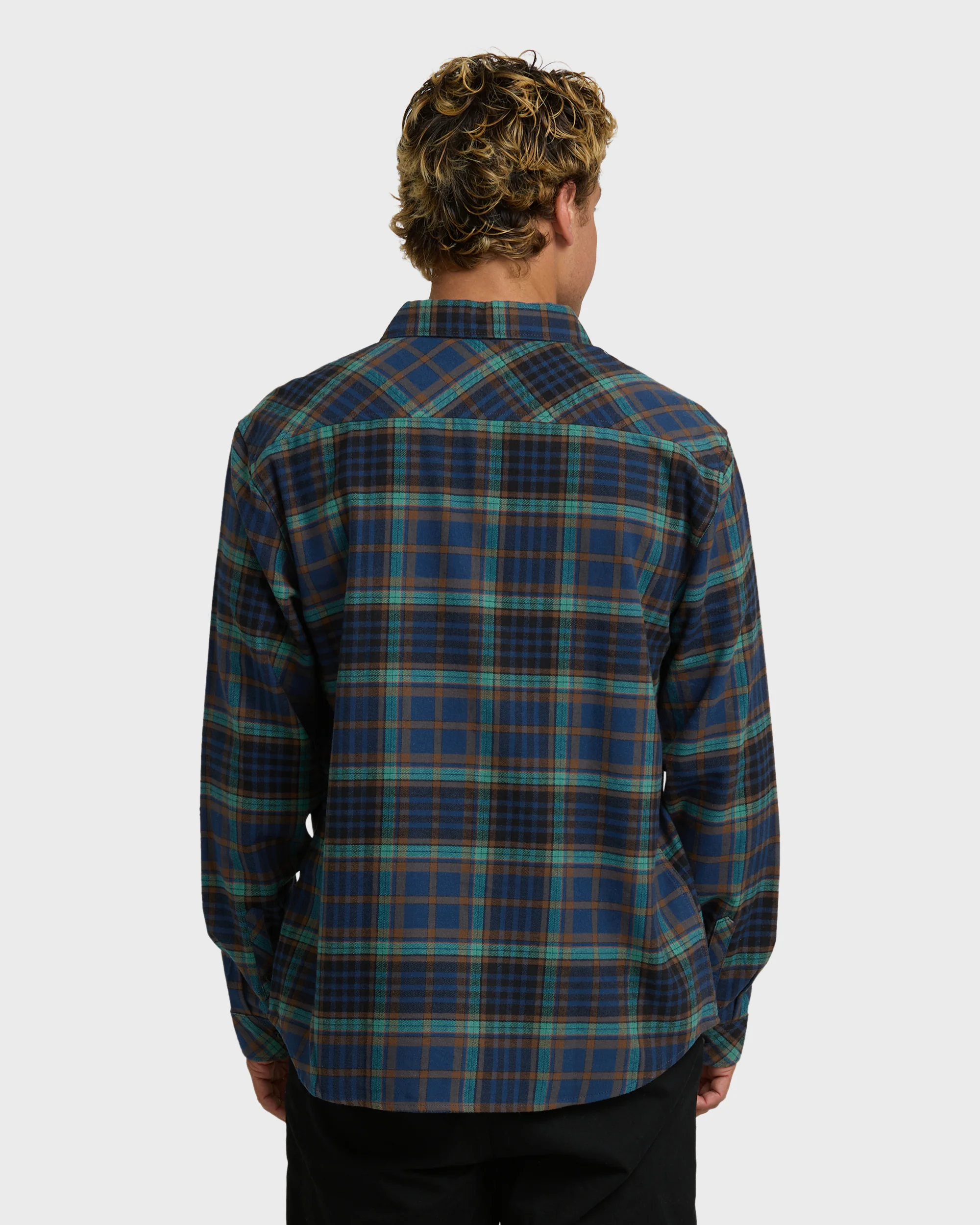 Coastline Long Sleeve Flannel Shirt - Dark Denim - Image 2