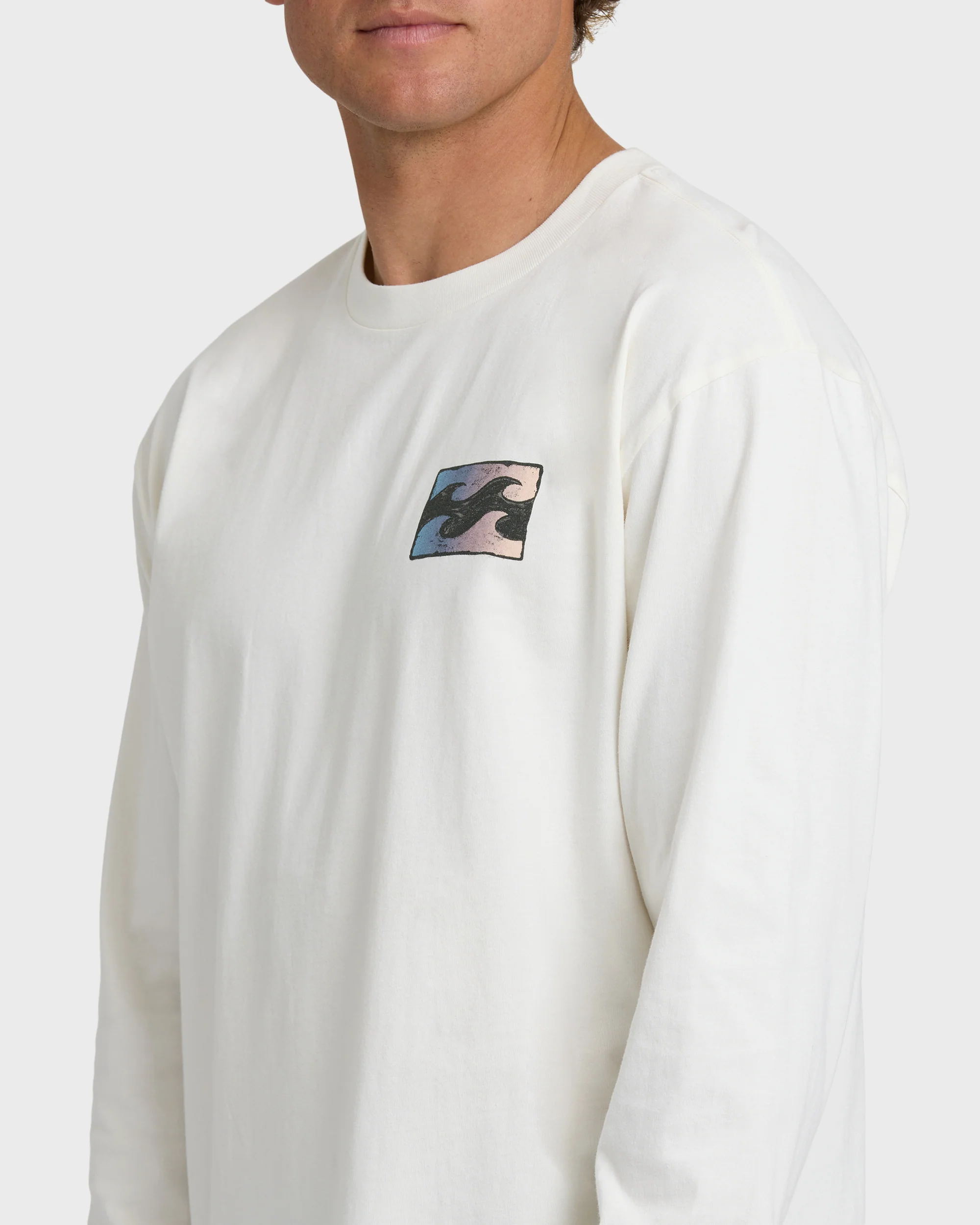 Crayon Wave Premium Long Sleeve T-Shirt - Off White - Image 5