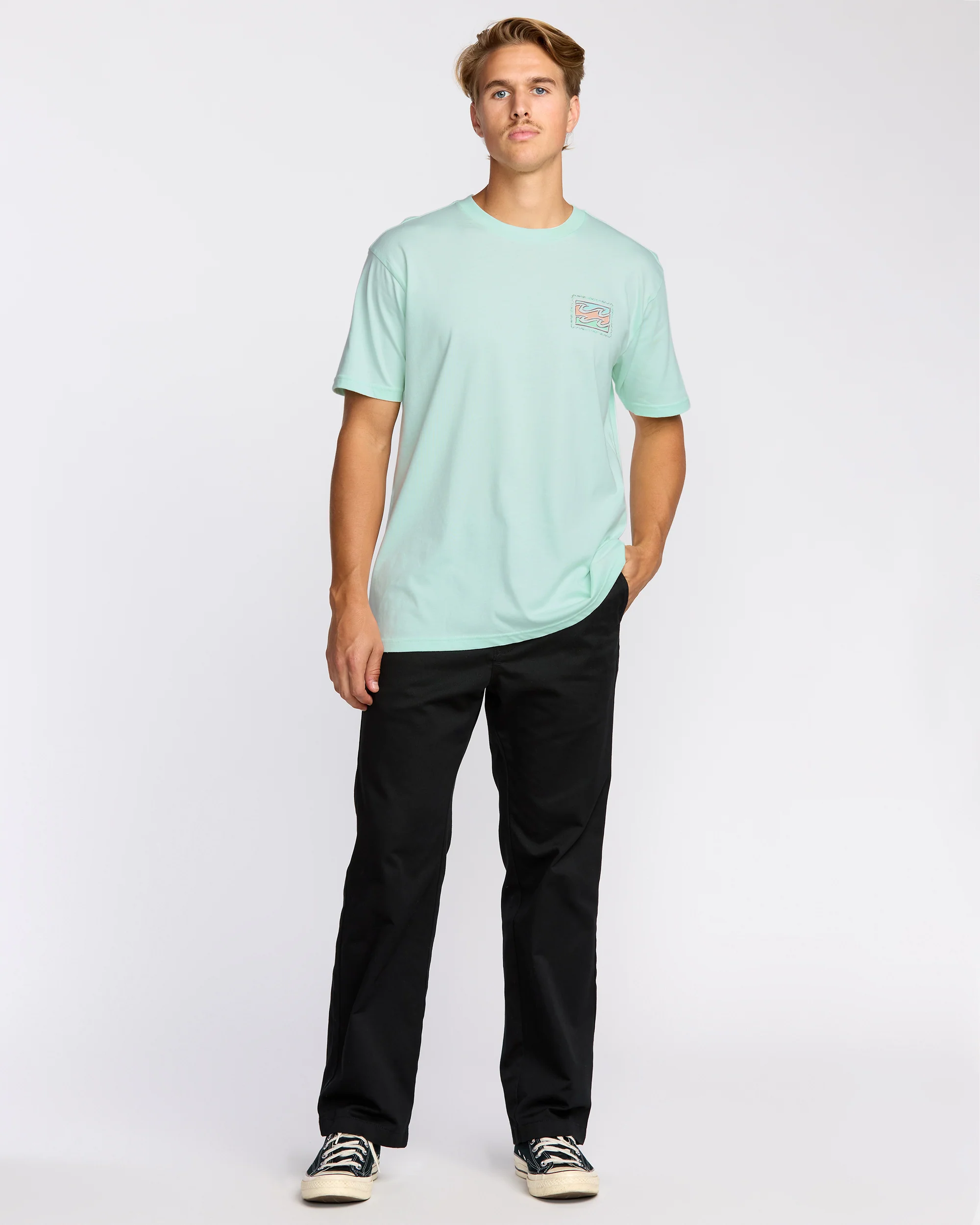 Crayon Wave Premium Short Sleeve T-Shirt - Sea Glass - Image 4