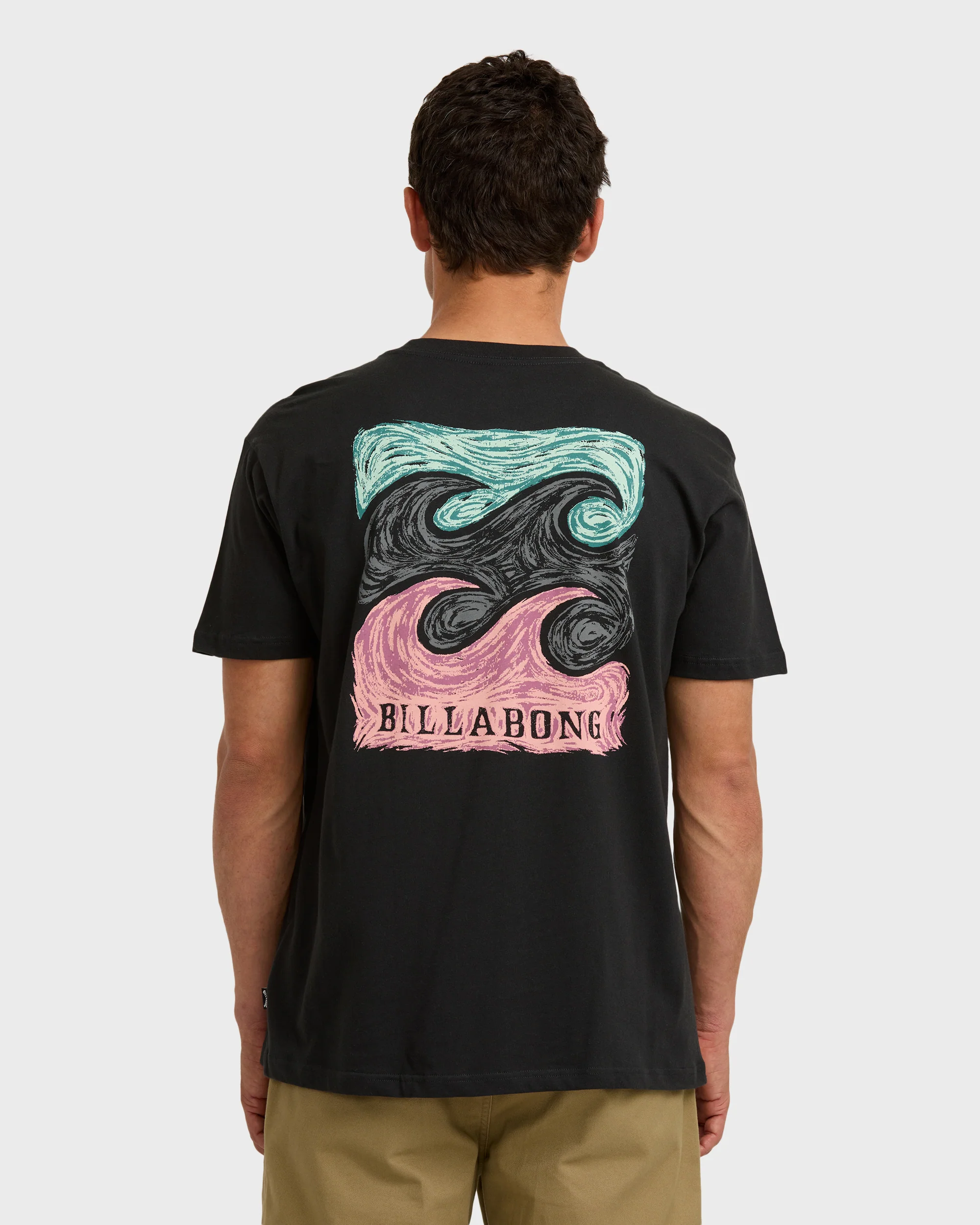 Crayon Wave Premium Short Sleeve T-Shirt - Washed Black - Image 2