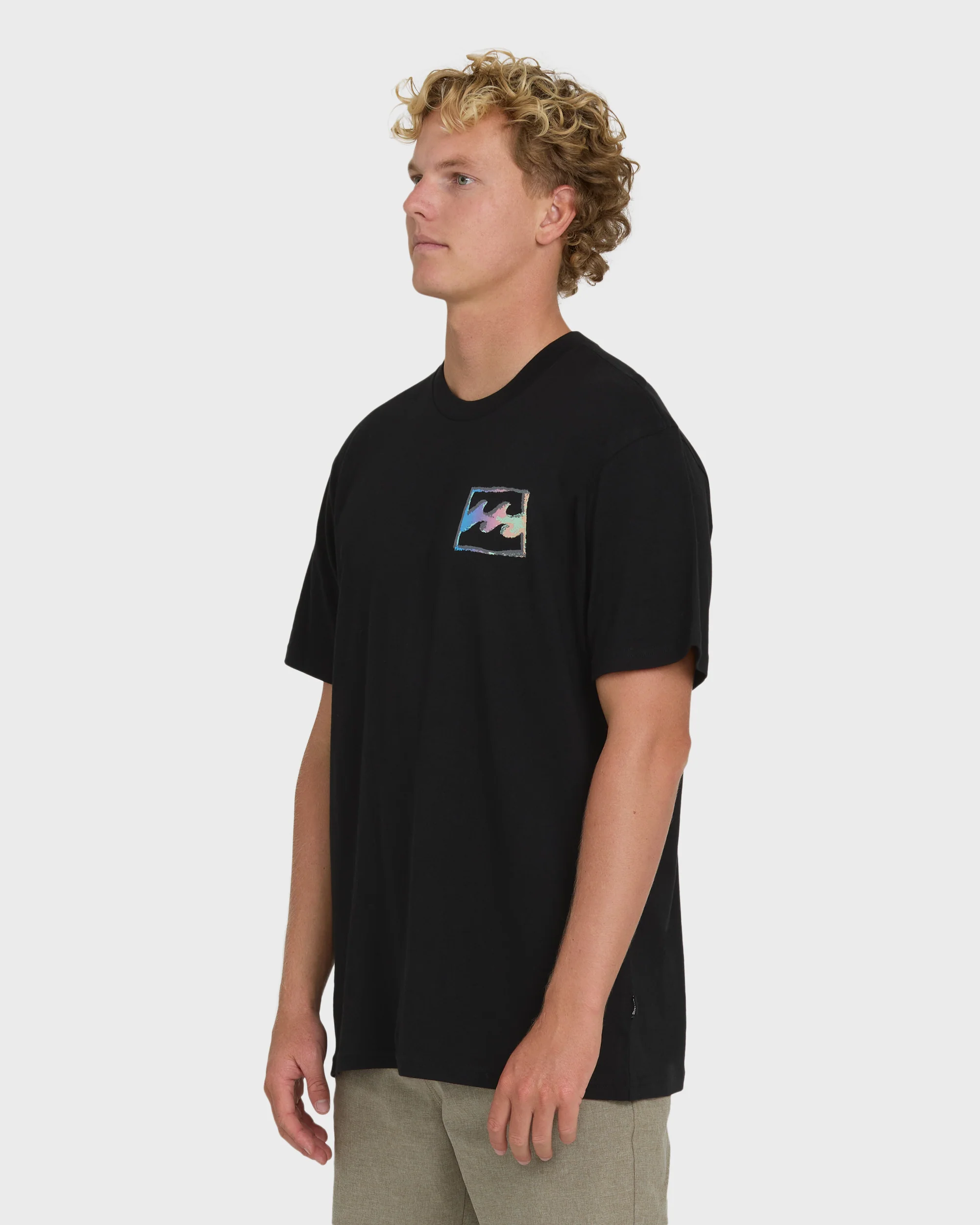 Crayon Wave Premium Short Sleeve Knit T-Shirt - Black - Image 3