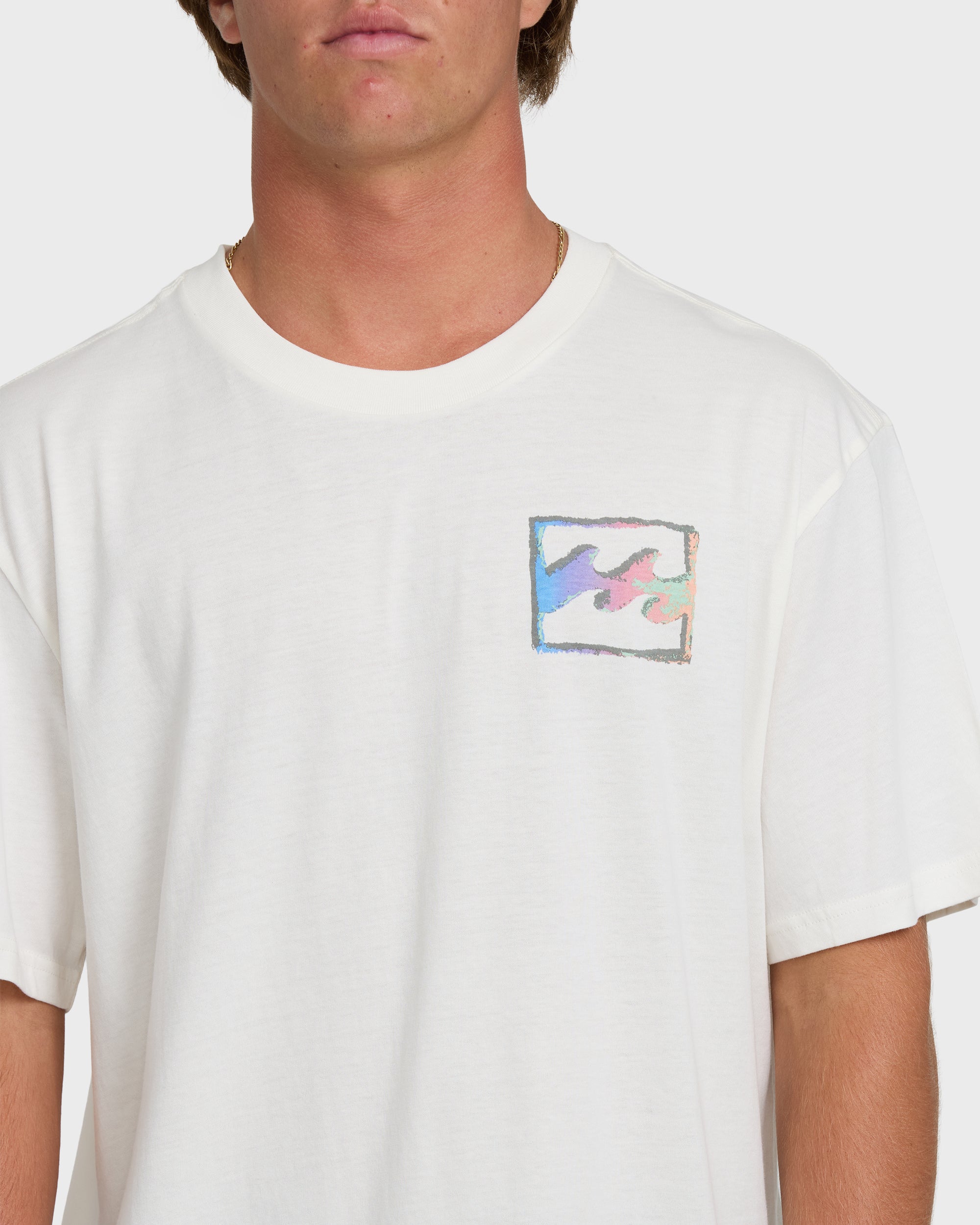 Crayon Wave Premium Short Sleeve Knit T-Shirt - Off White - Image 5