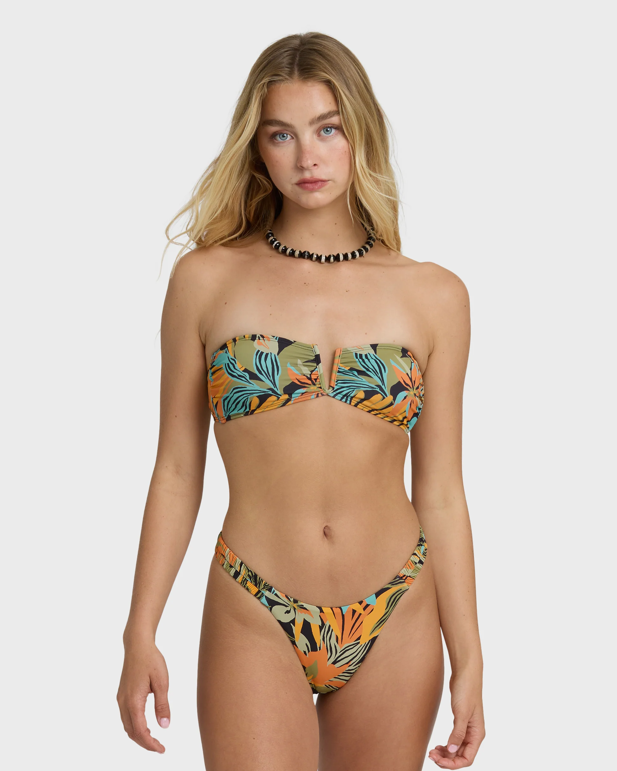 Des Tropiques V Bandeau Bikini Top - Black Multi - Image 3