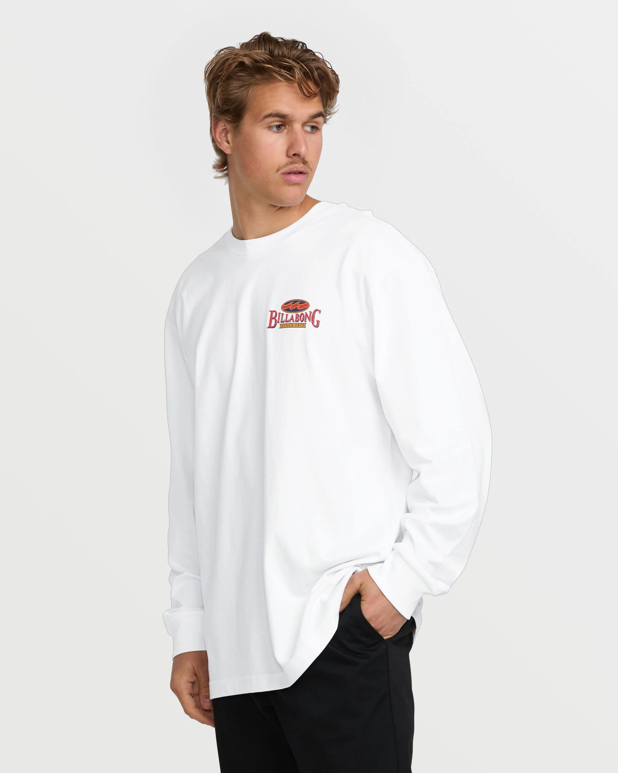 Double Spread OG Long Sleeve Tee - White - Image 3