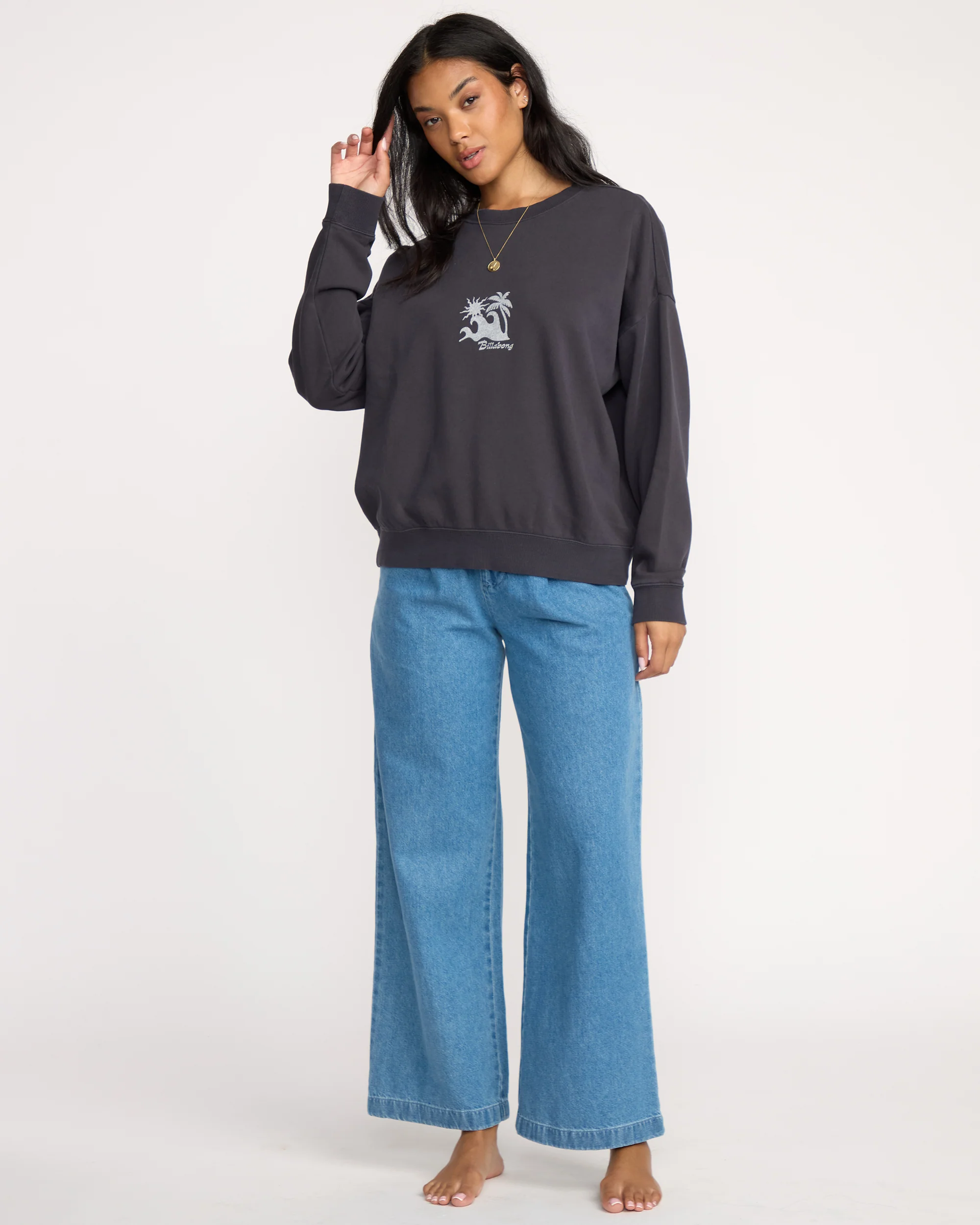 Echo Crewneck Sweatshirt - Black Sands - Image 3