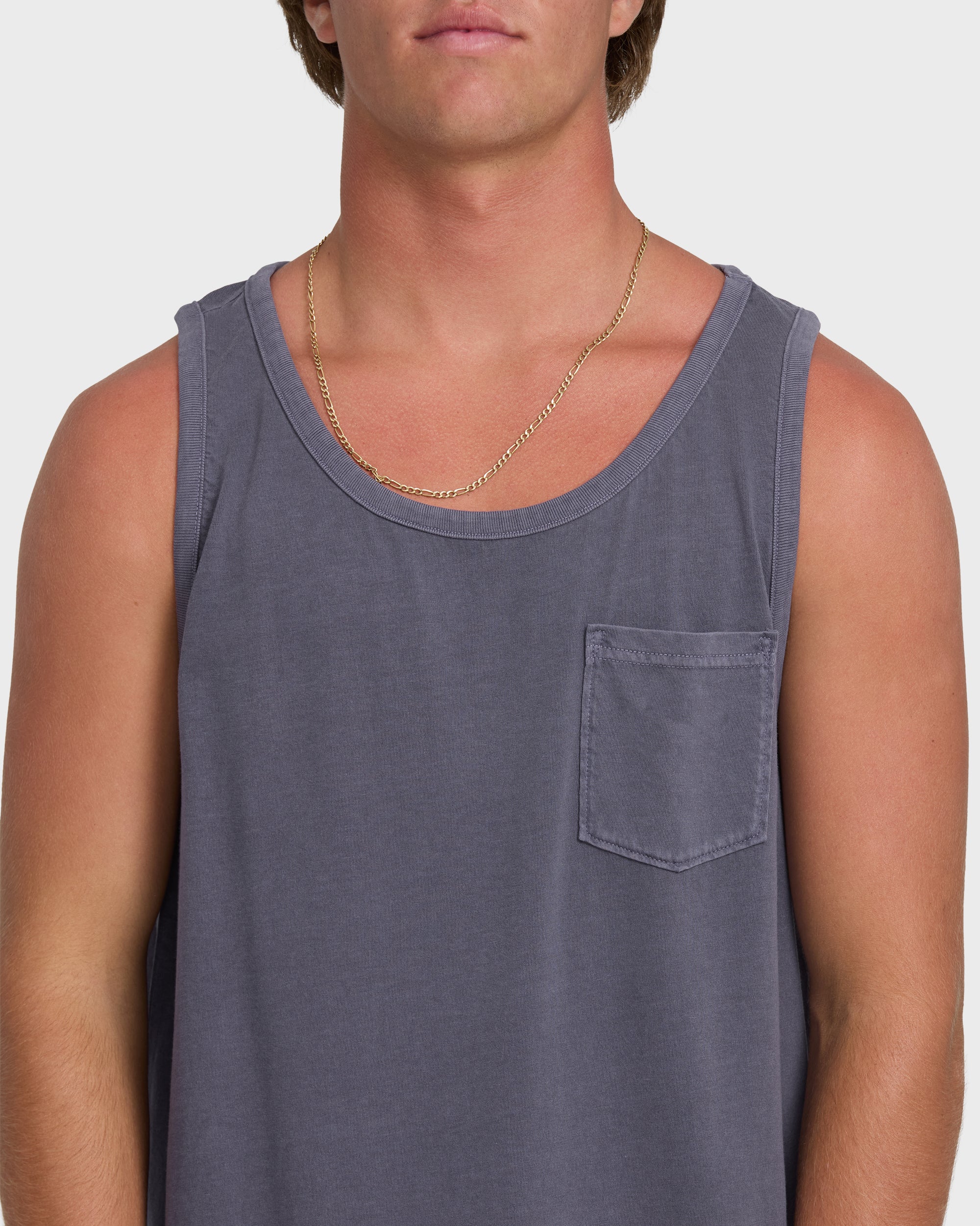 Essential Pocket Wave Washed Premium Tank Top - Graystone - Image 5