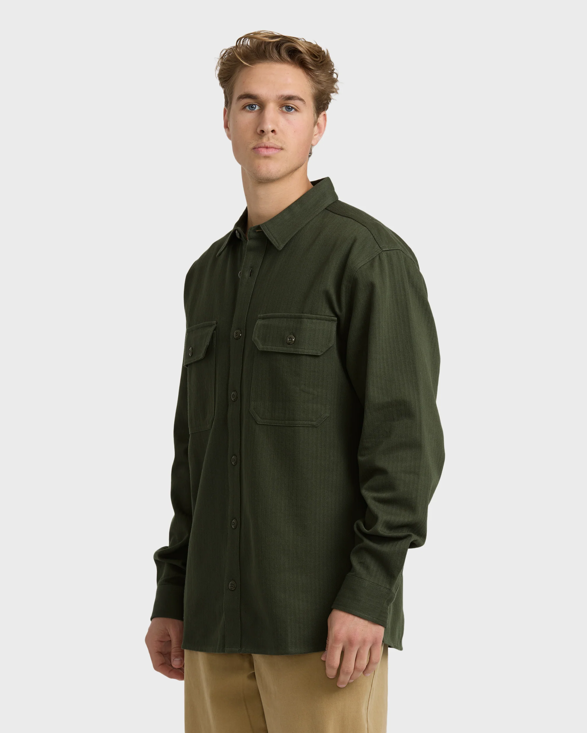 Fort Garage Long Sleeve Shirt - Olive - Image 4