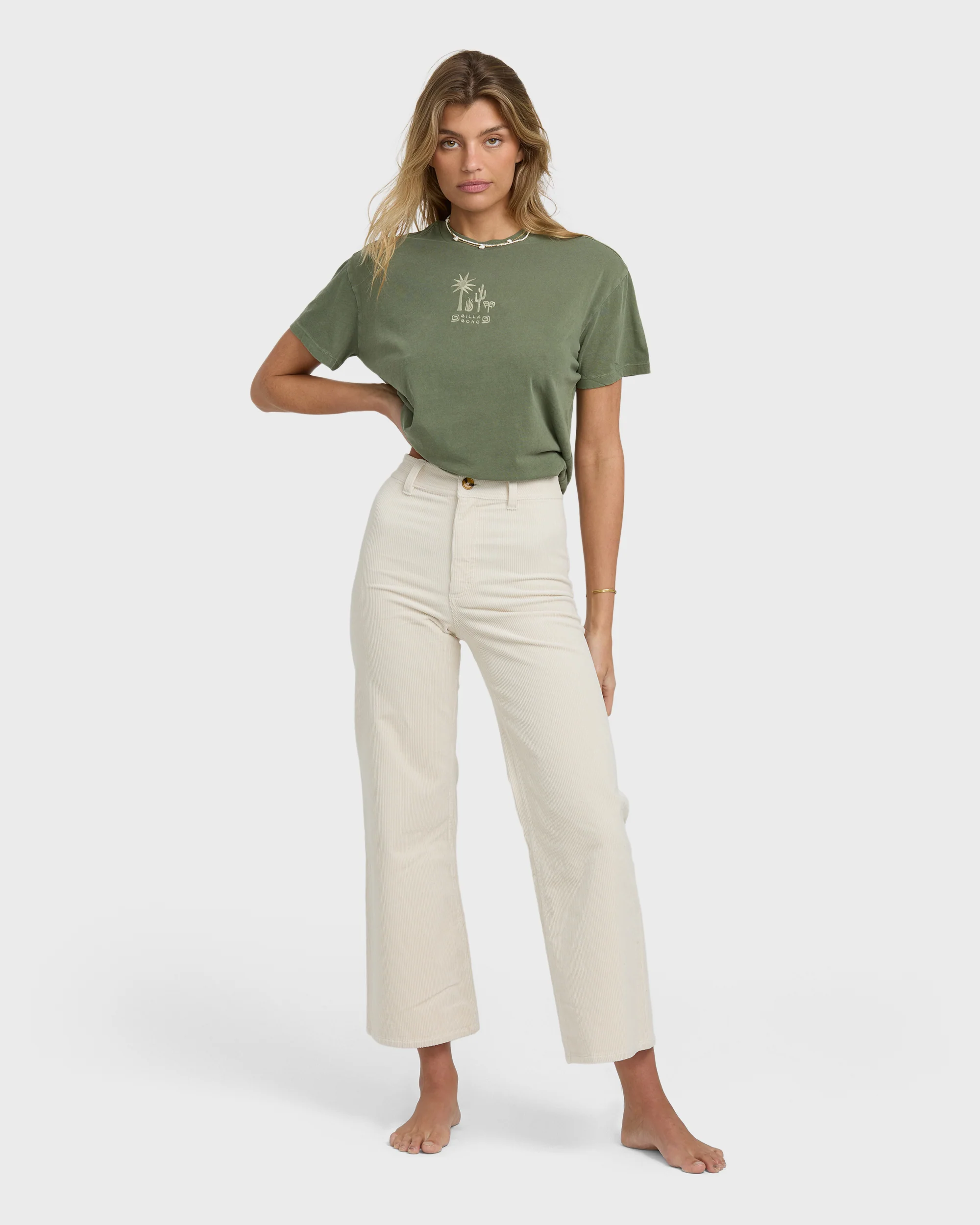 Free Fall High-Waist Cord Pants - Whitecap - Image 4