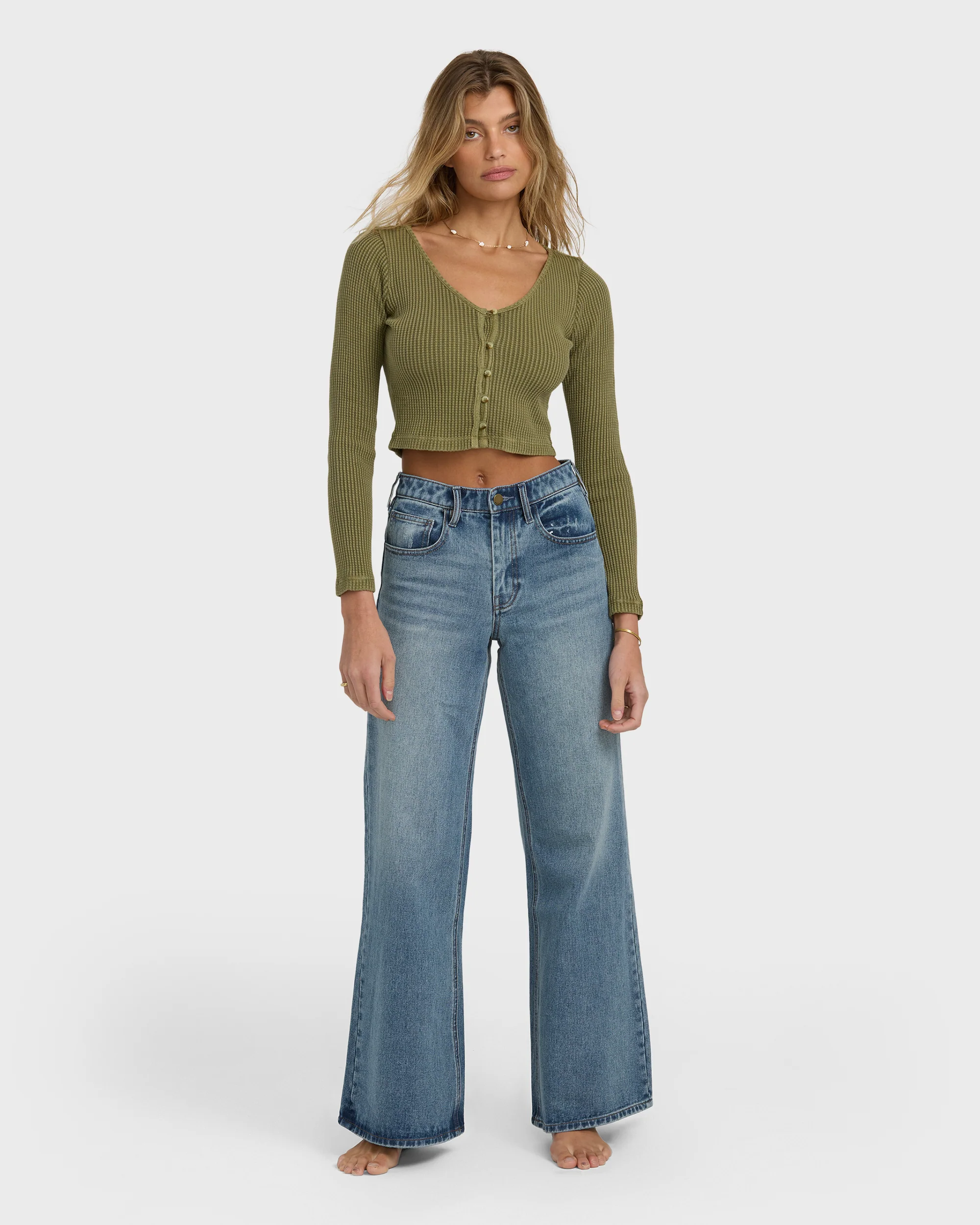 Free Fall High-Waist Denim Flare Pants - Atlantic Deep - Image 6
