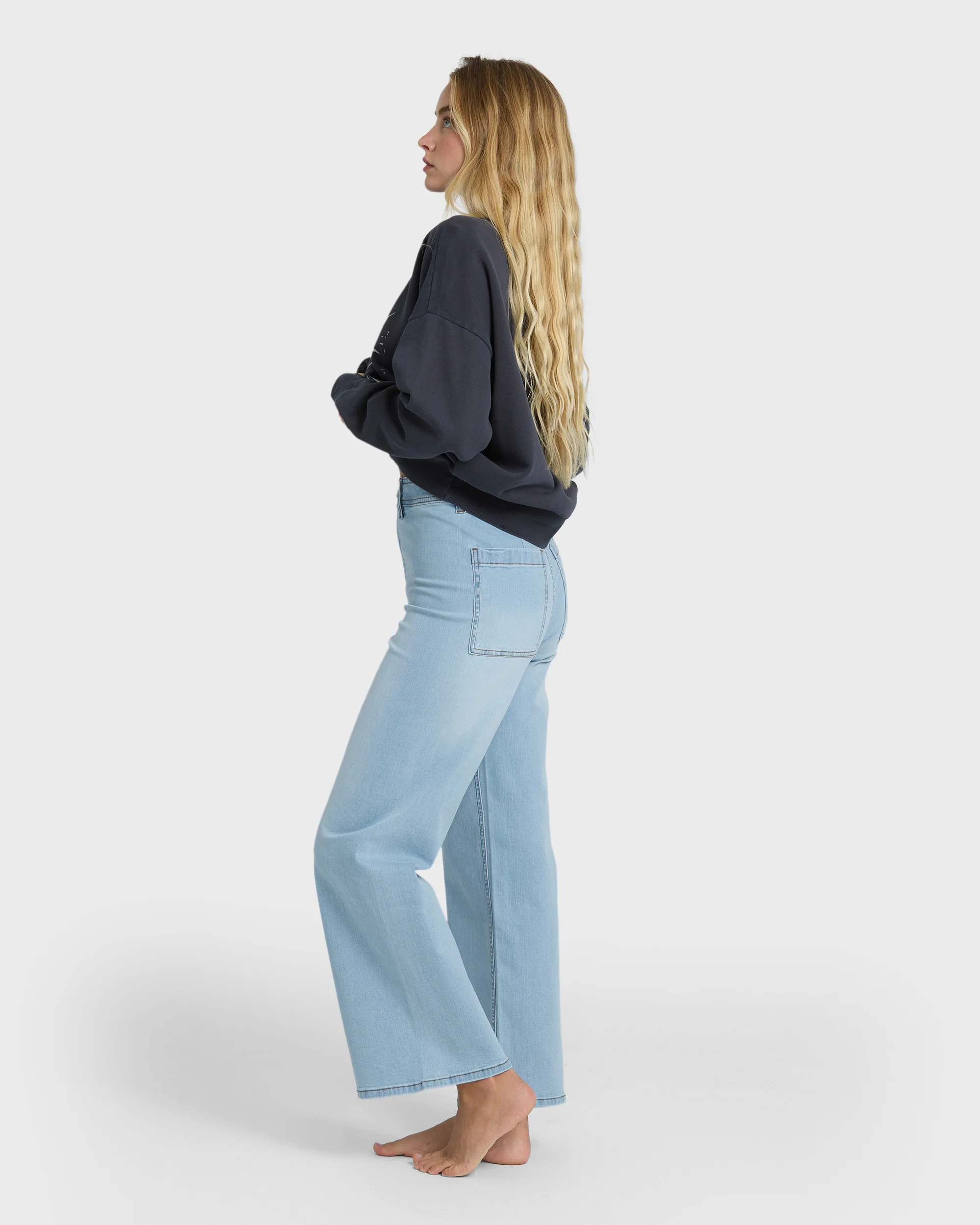Free Fall High-Waist Denim Pants - Surf Spray - Image 7