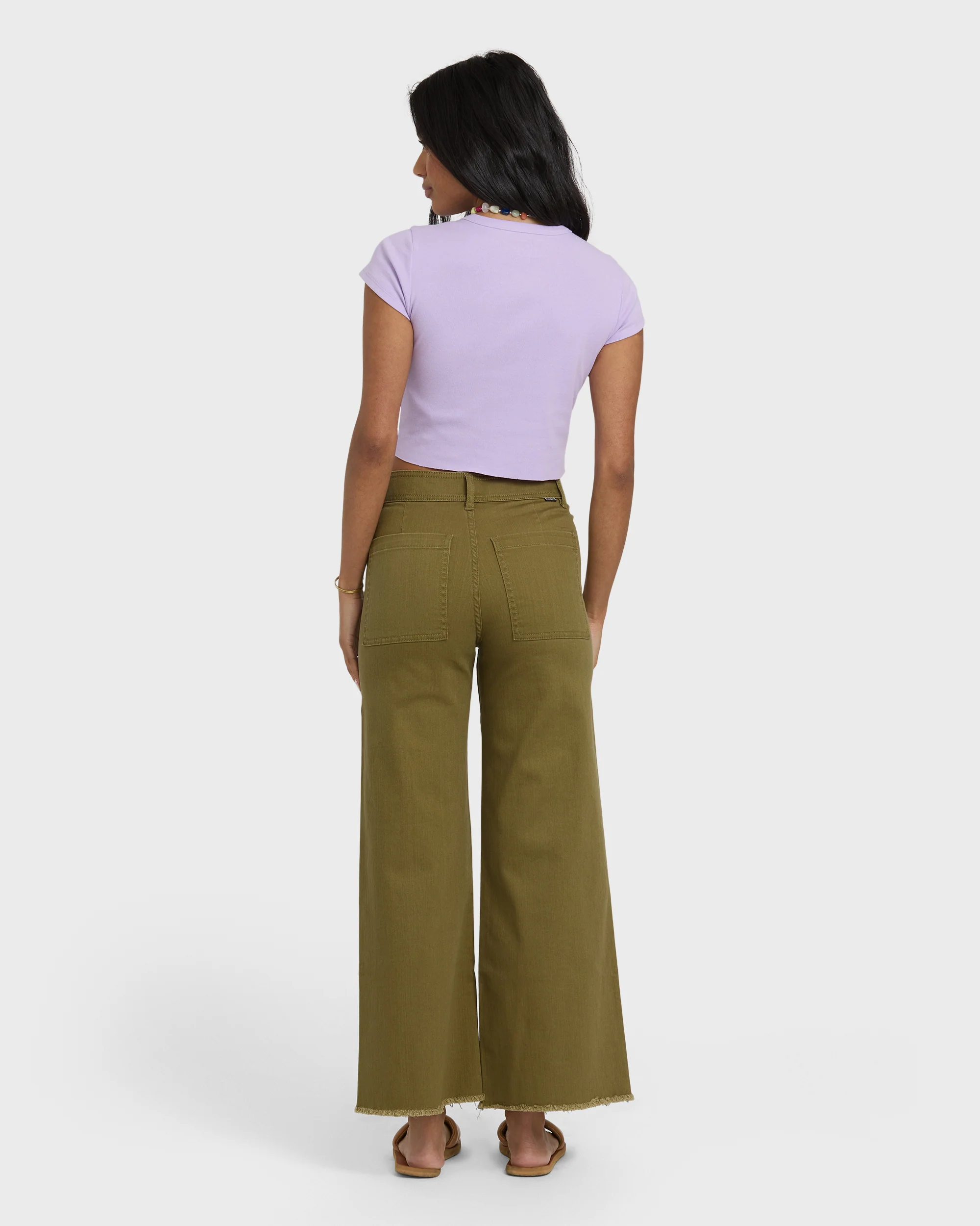 Free Fall High-Waist Twill Pants - Martini Olive - Image 4