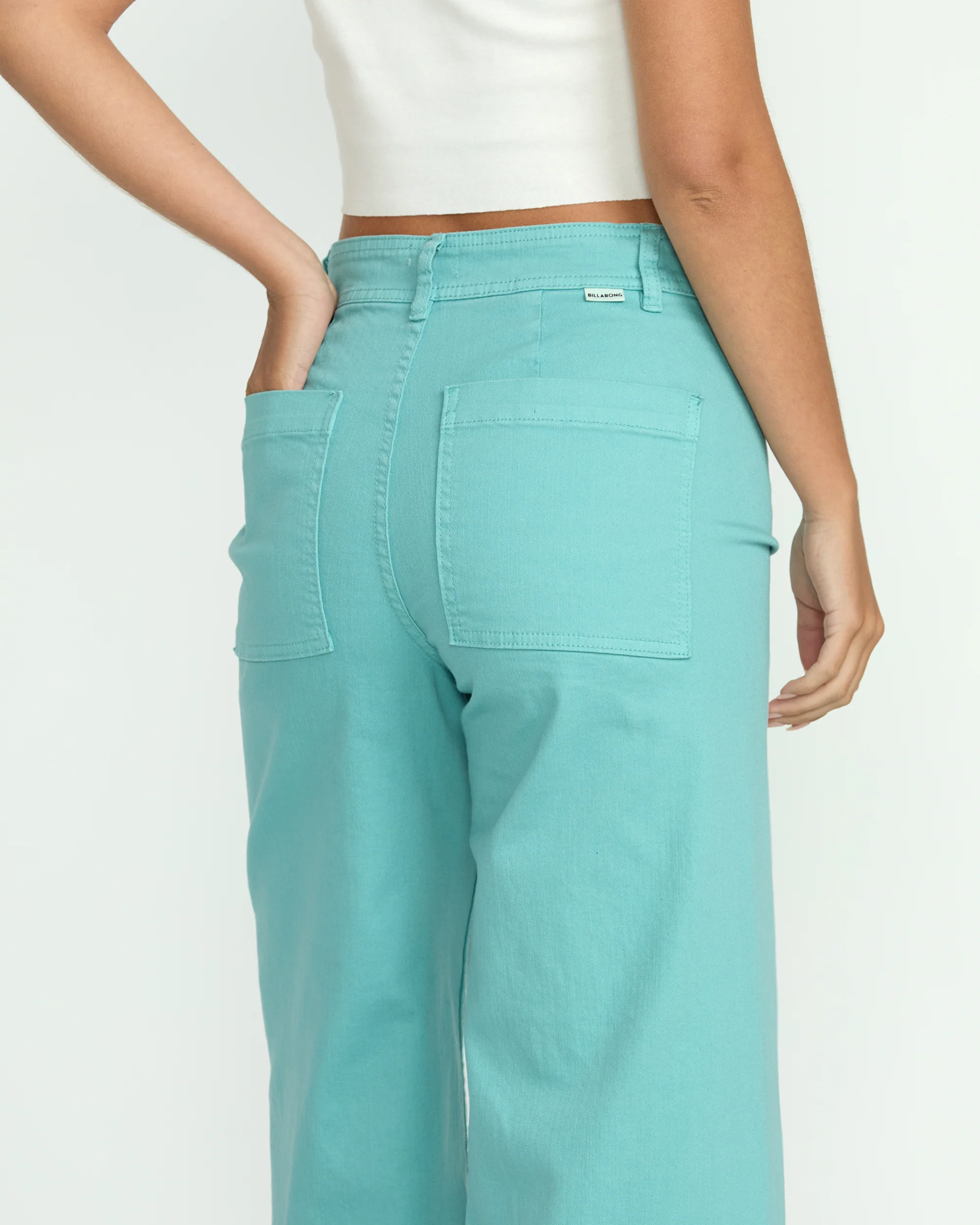 Free Fall High-Waist Twill Pants - Misty Blue - Image 6