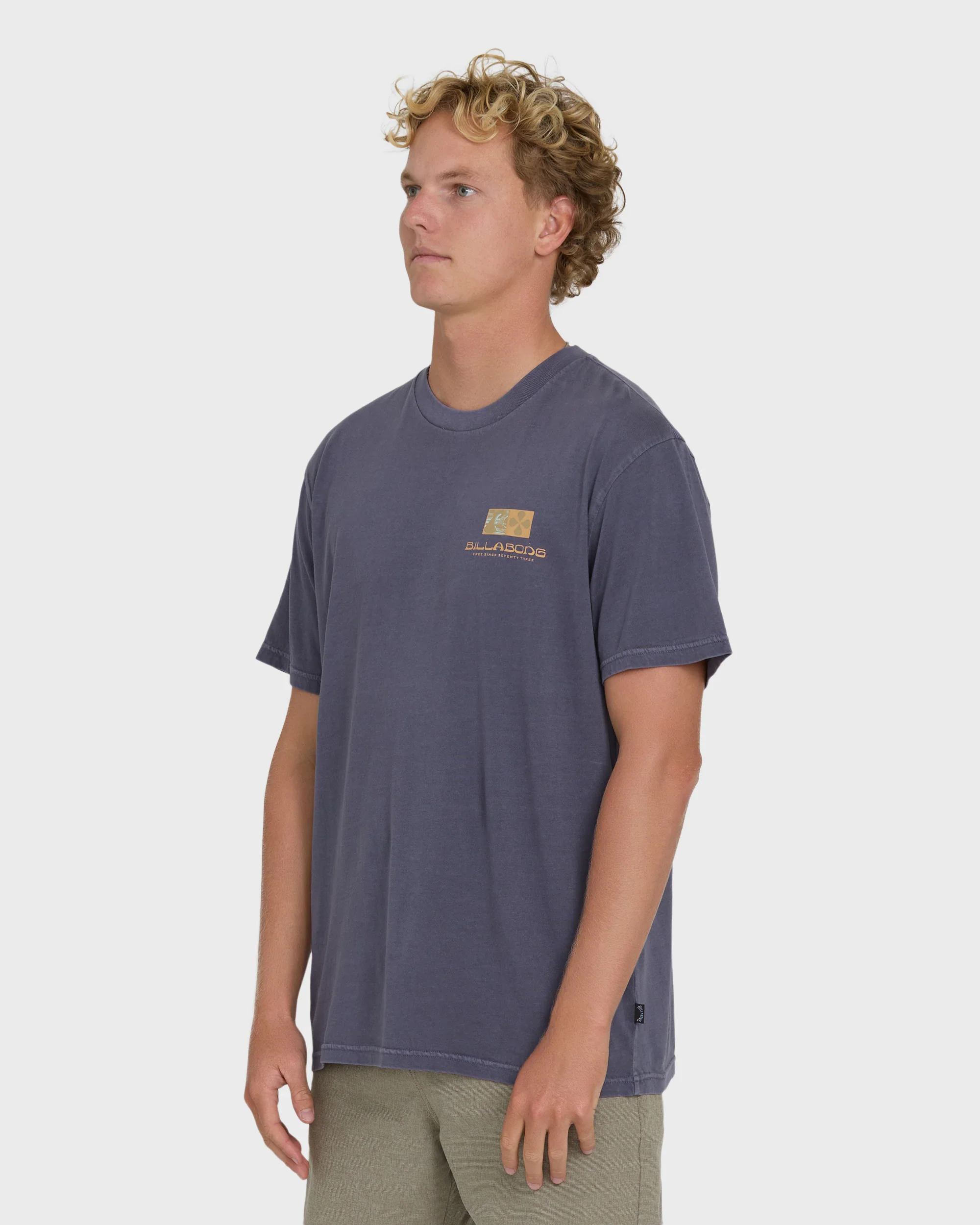 Glyph Wave Washed Premium Short Sleeve Cotton T-Shirt - Greystone - Image 3