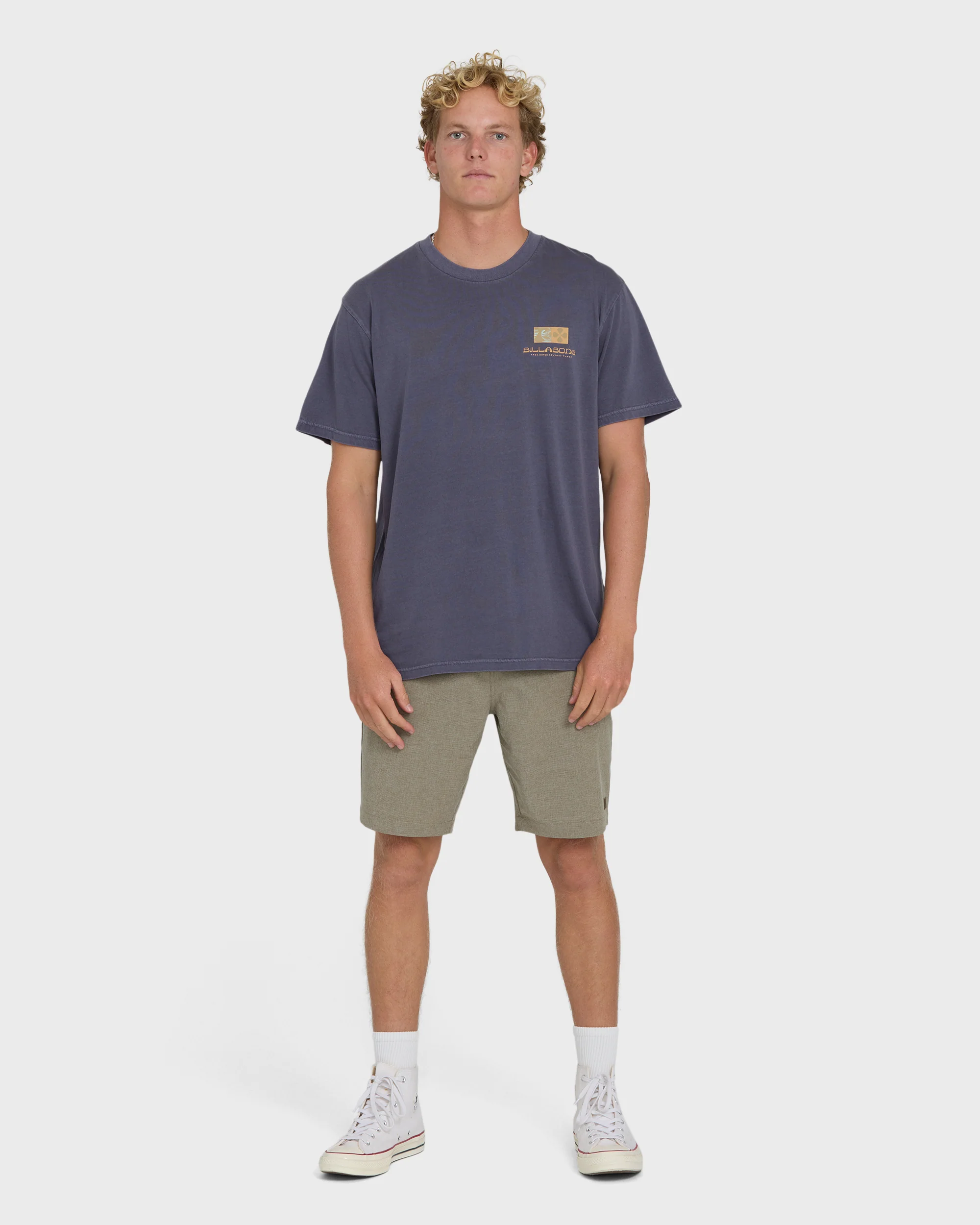 Glyph Wave Washed Premium Short Sleeve Cotton T-Shirt - Greystone - Image 4