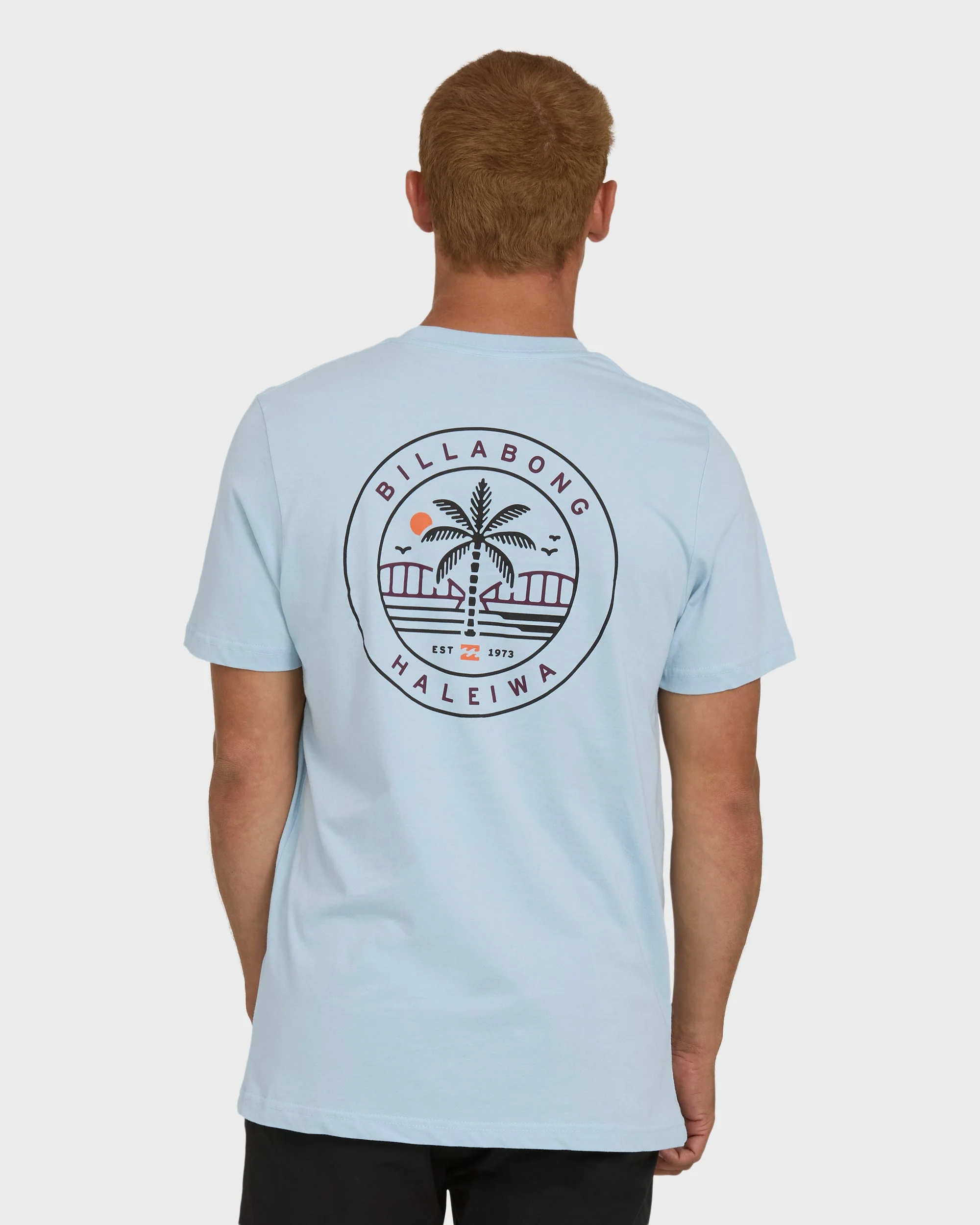 Haleiwa Badge Short Sleeve T-Shirt - Blue Mist - Image 2
