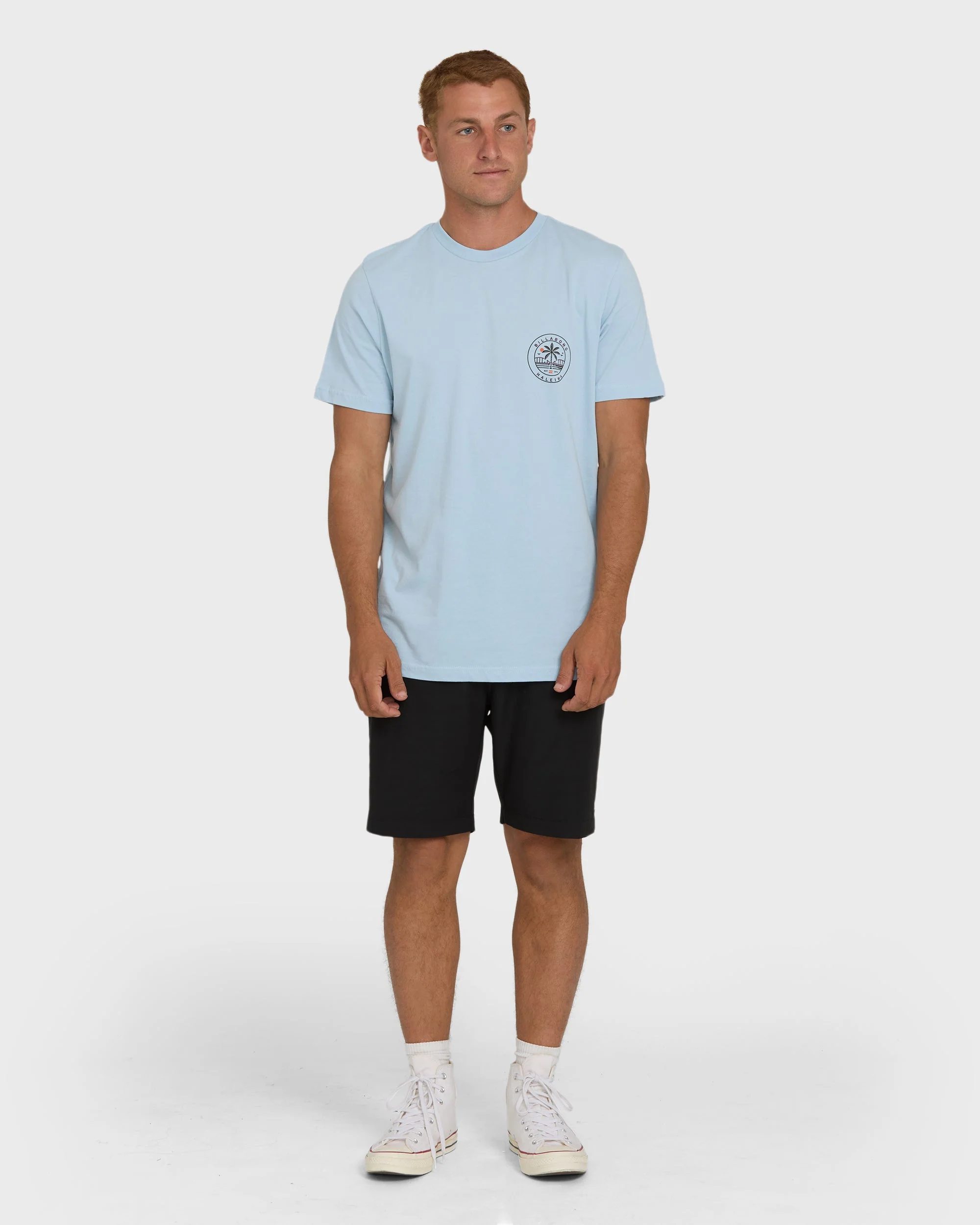 Haleiwa Badge Short Sleeve T-Shirt - Blue Mist - Image 3