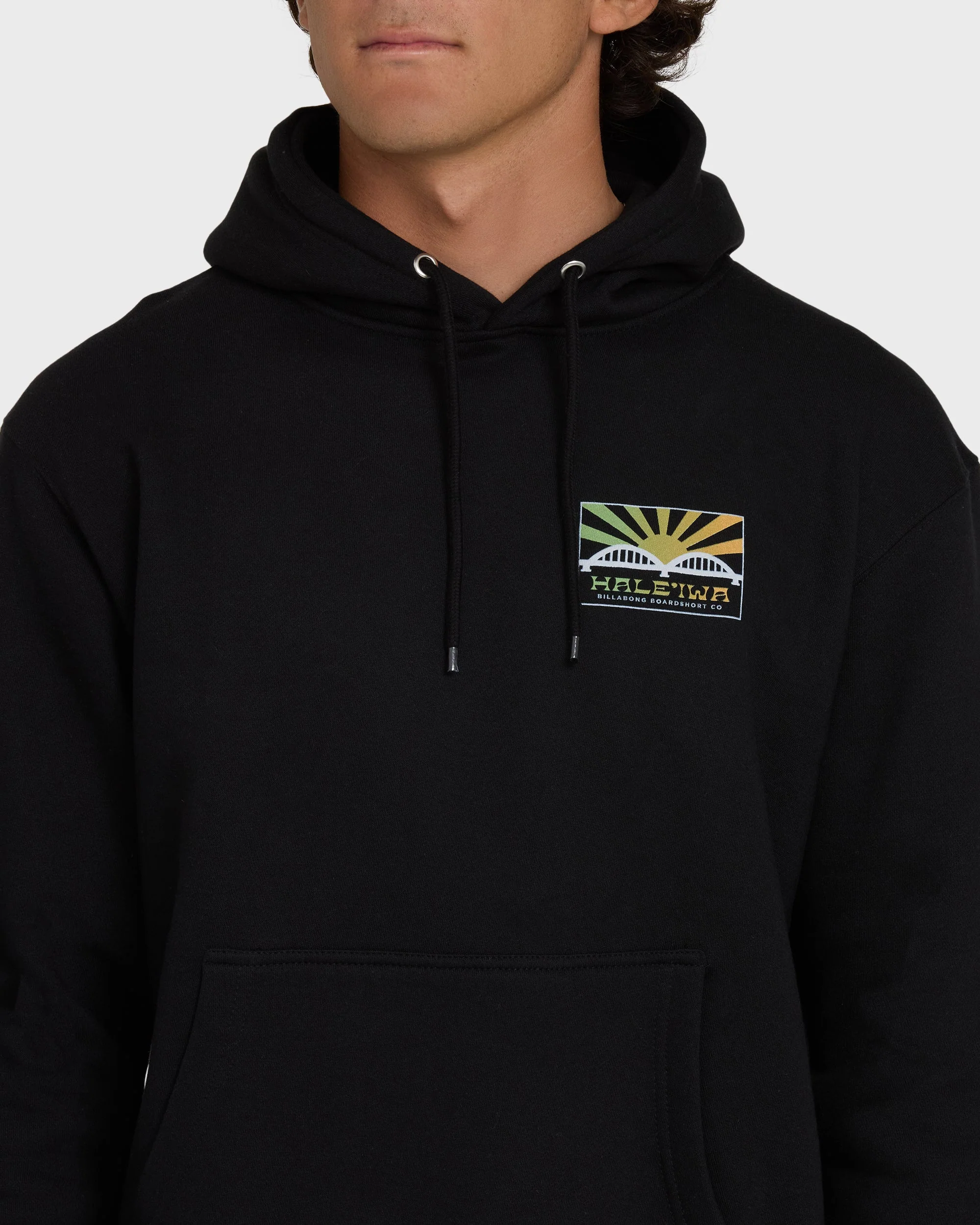 Haleiwa Rising Sun Pullover Hoodie  - Black - Image 5