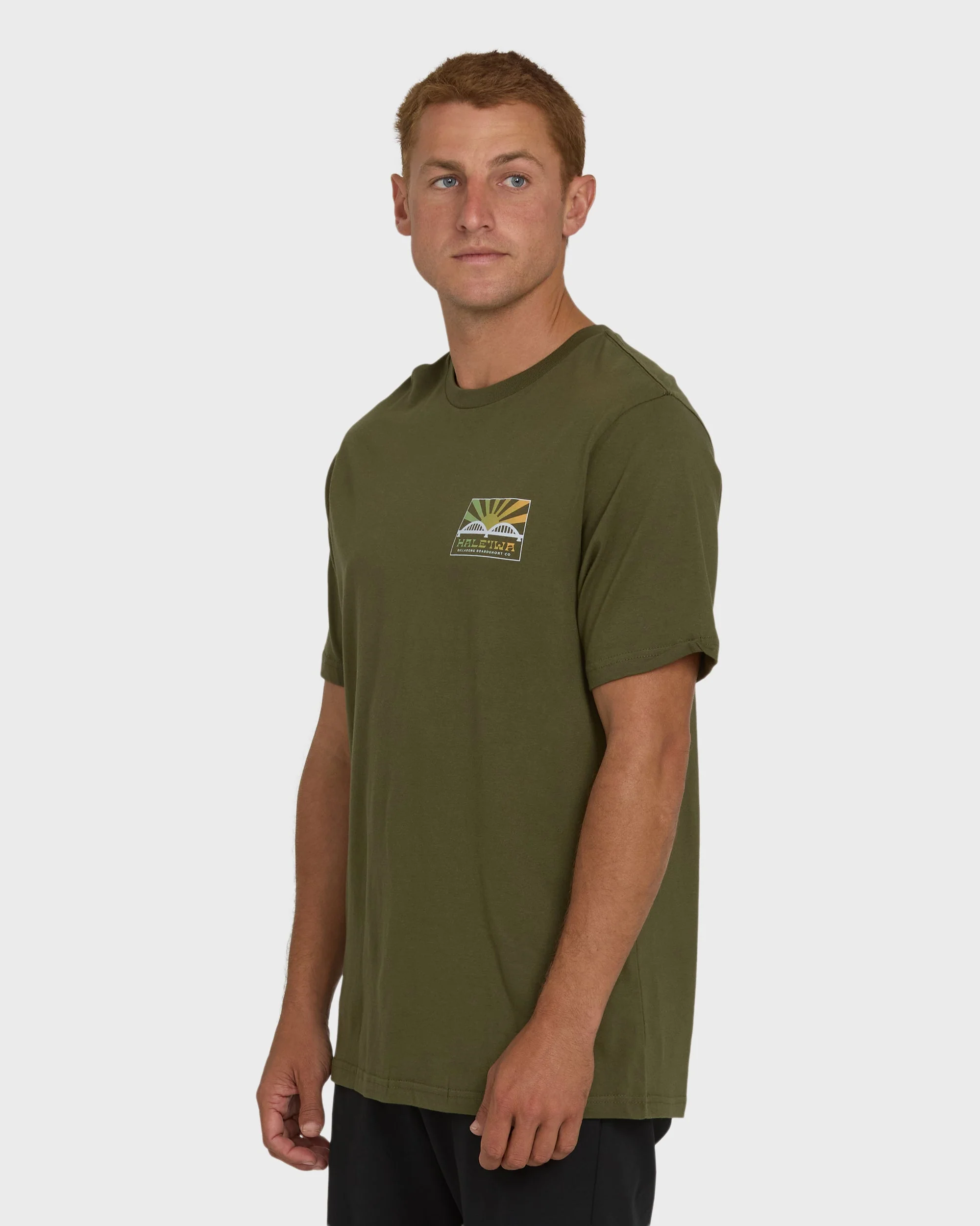 Haleiwa Rising Sun Short Sleeve T-Shirt - Army Green - Image 4
