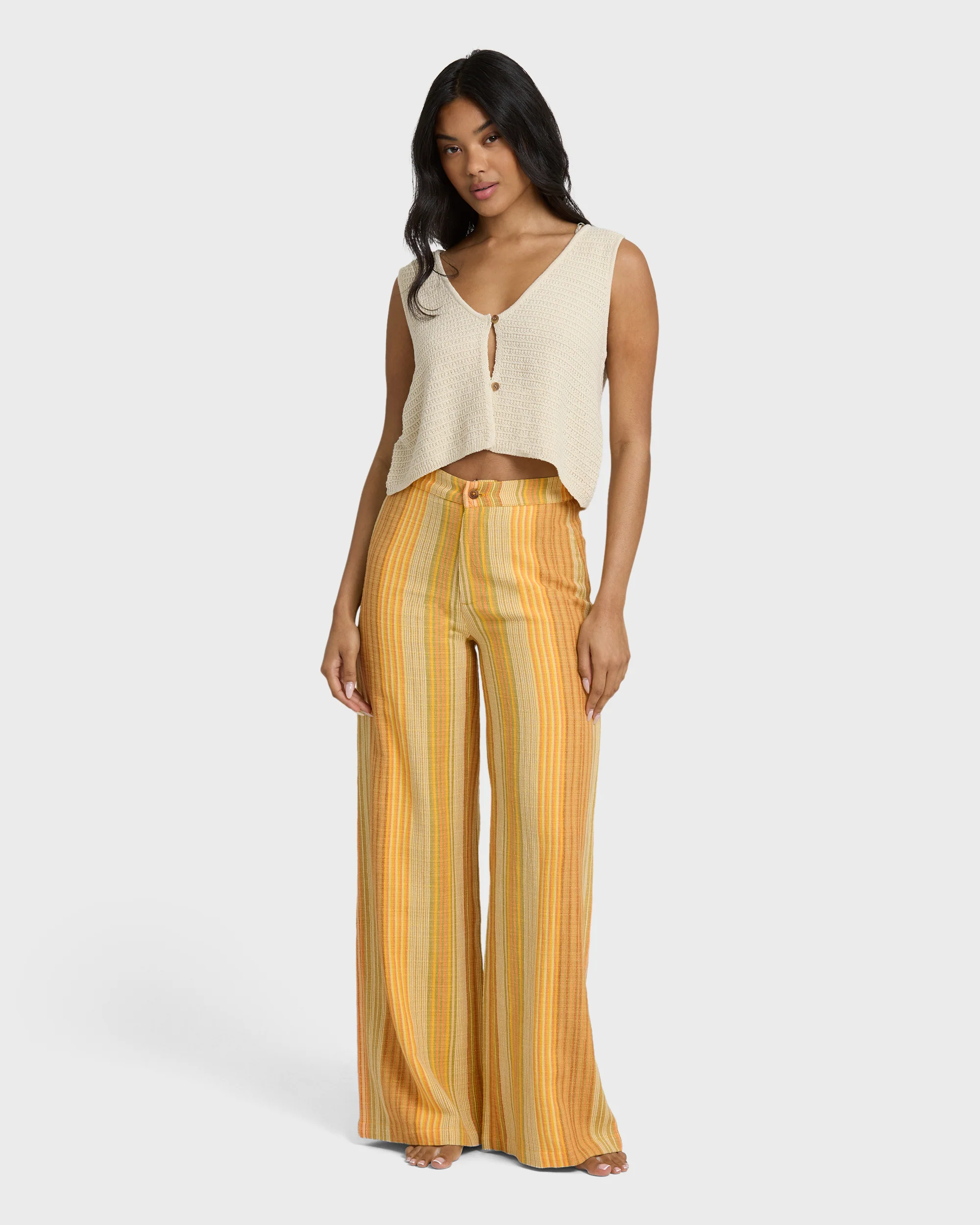 Hazy Daze Elastic Waist Pants - Brown Multi - Image 2