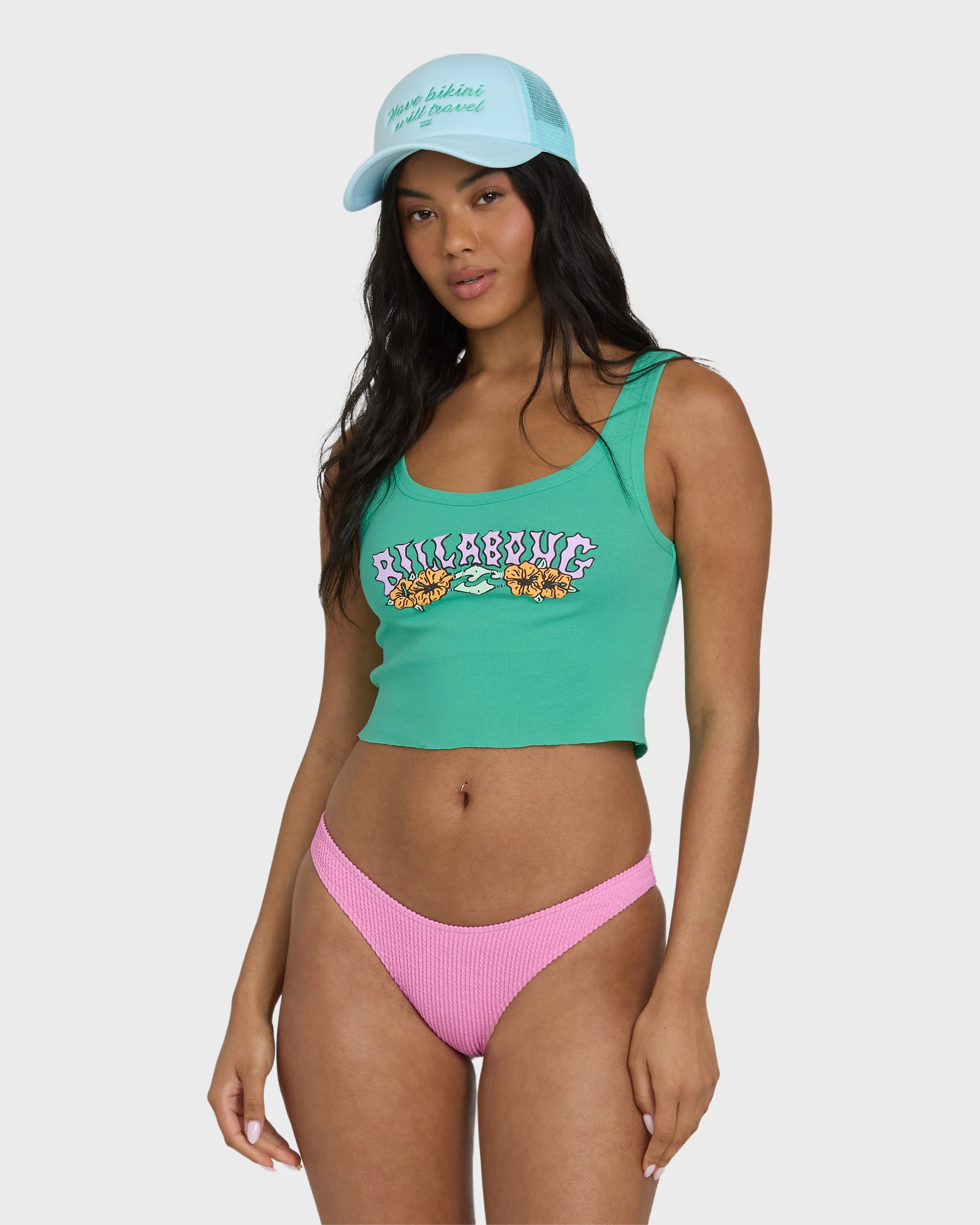 Hibiscus Minds Tank Top - Green Tropics - Image 2