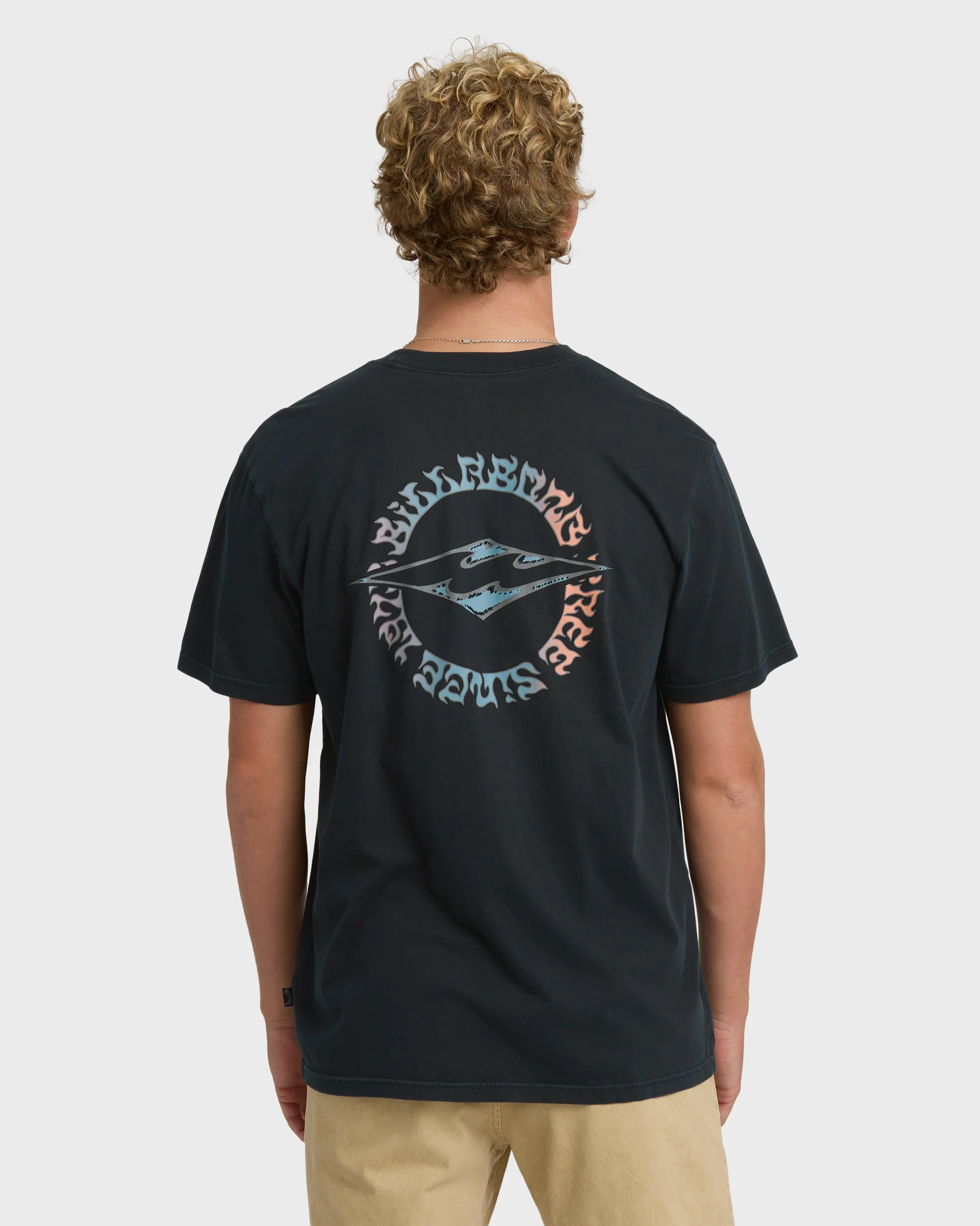 Hollow Diamond Wave Washed Premium Short Sleeve T-Shirt - Black - Image 2