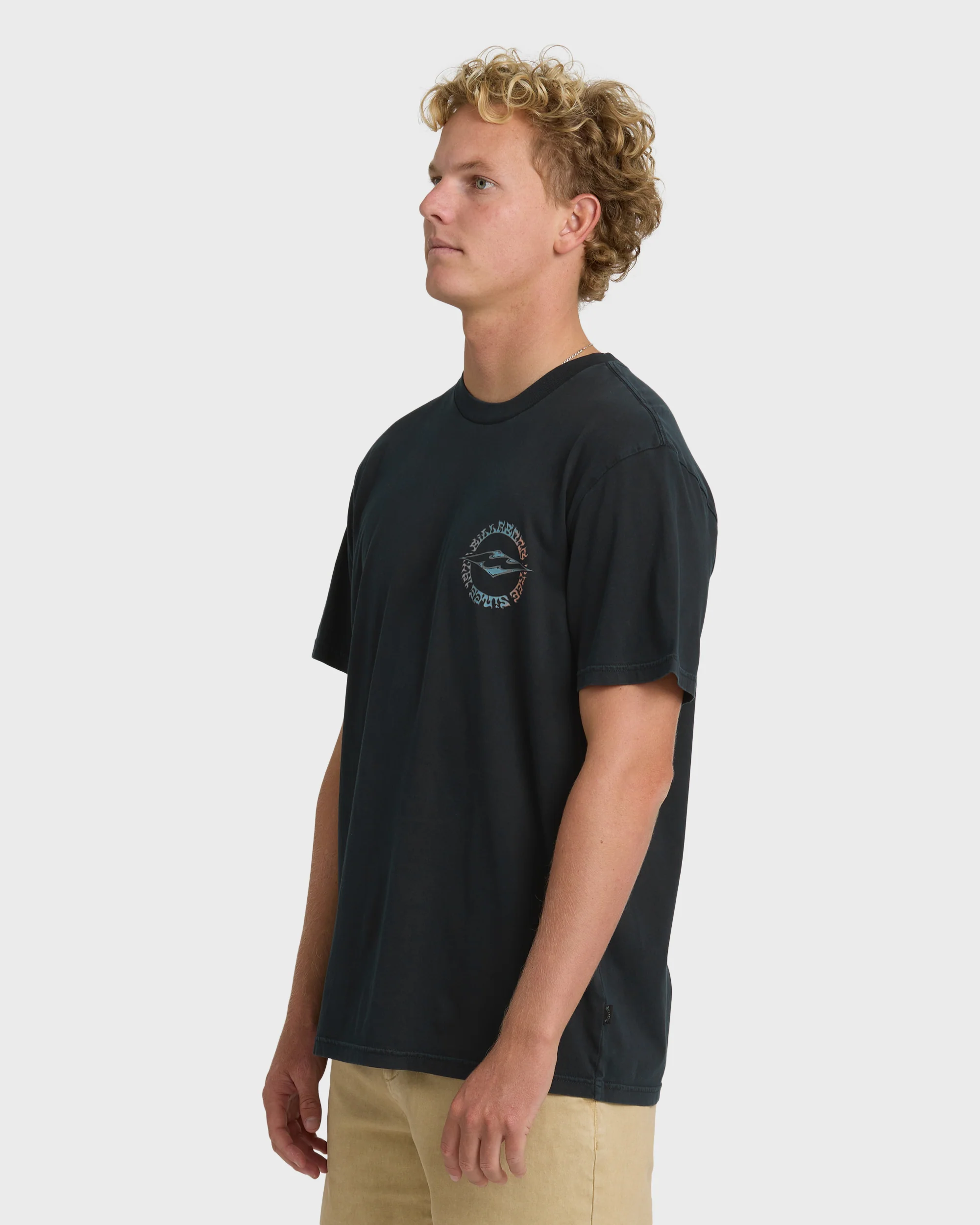Hollow Diamond Wave Washed Premium Short Sleeve T-Shirt - Black - Image 3