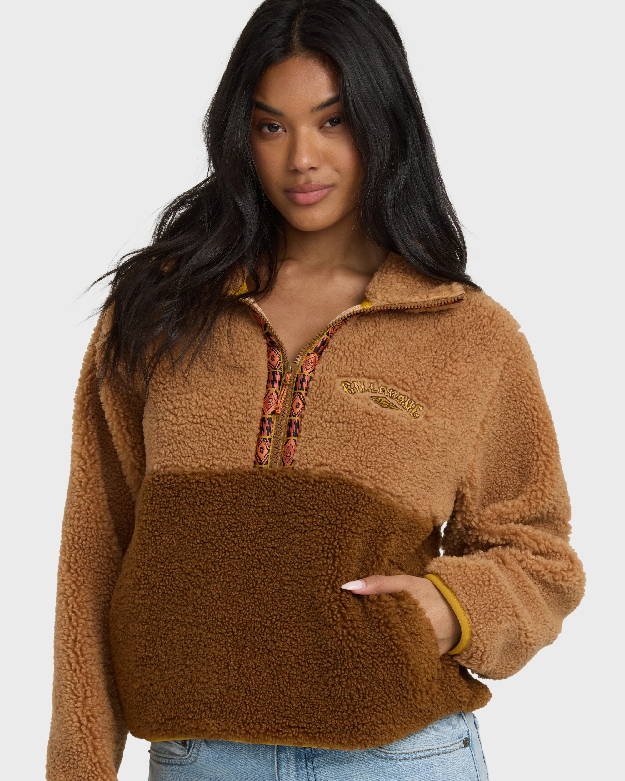 A/Div Horizon Mock Neck Half Zip Sweatshirt - Truffle - Image 2
